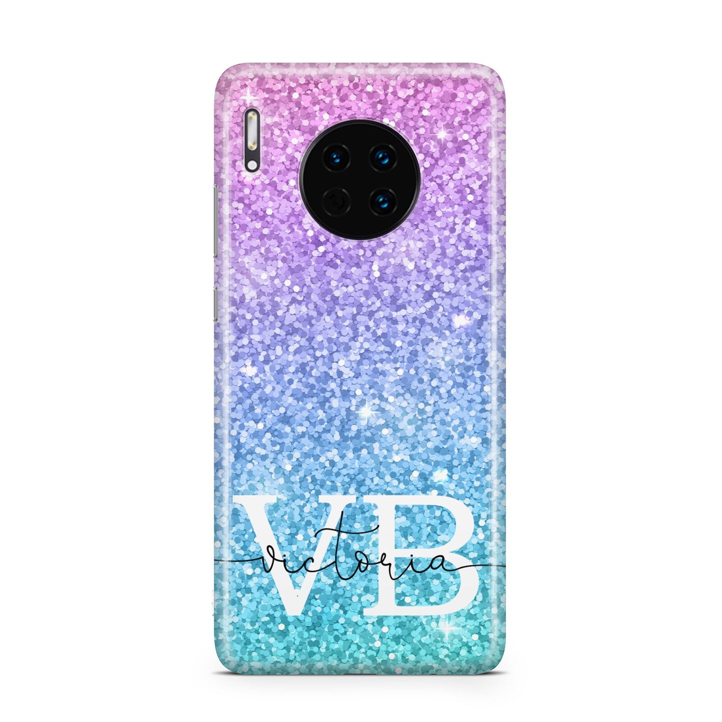 Monogrammed Multi Colour Glitter Name Huawei Mate 30