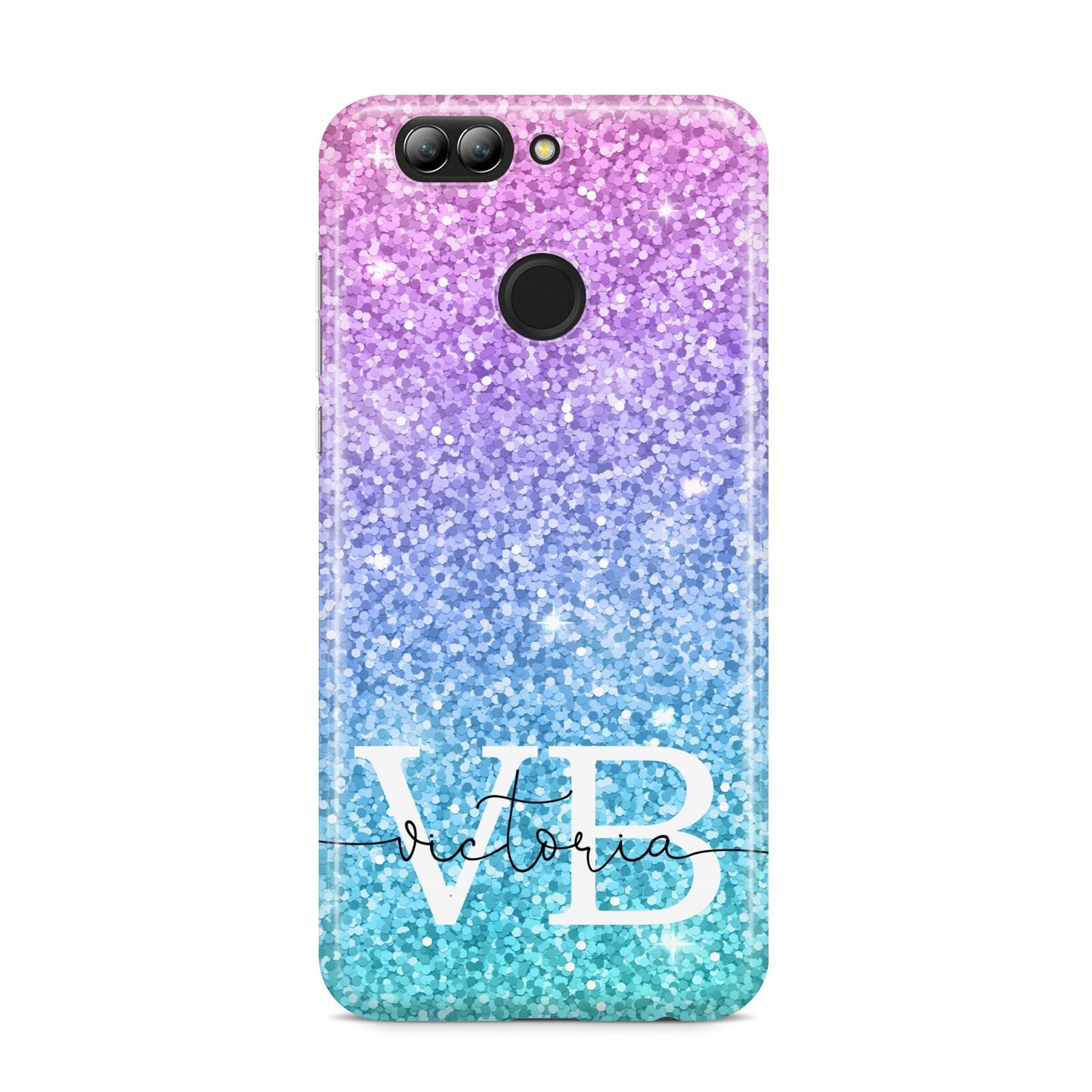 Monogrammed Multi Colour Glitter Name Huawei Nova 2s Phone Case