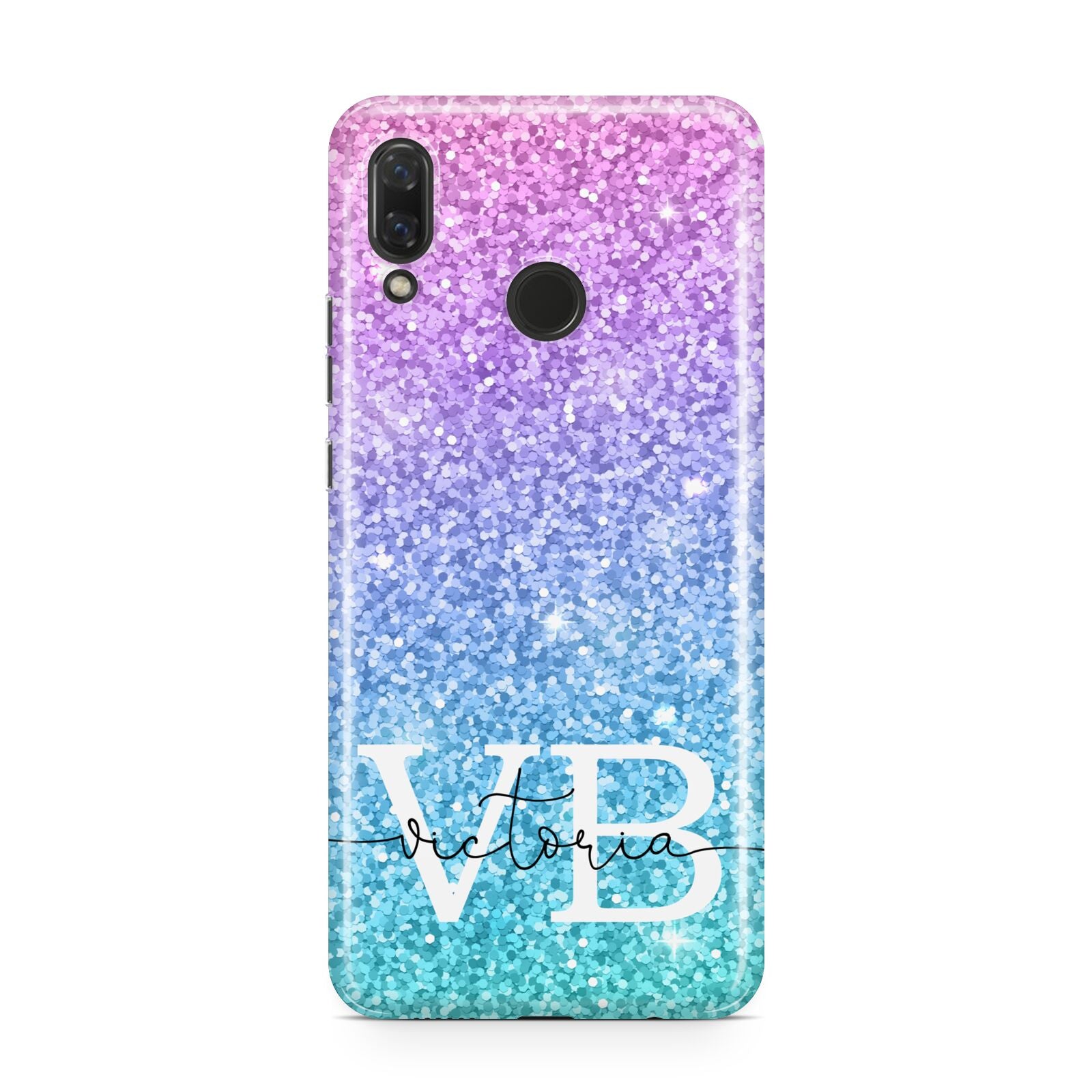 Monogrammed Multi Colour Glitter Name Huawei Nova 3 Phone Case