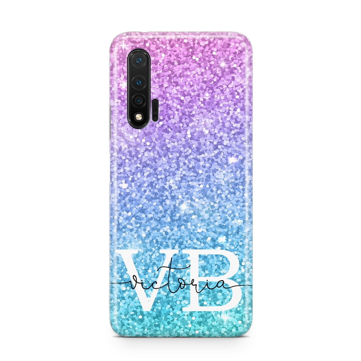 Monogrammed Multi Colour Glitter Name Huawei Nova 6 Phone Case