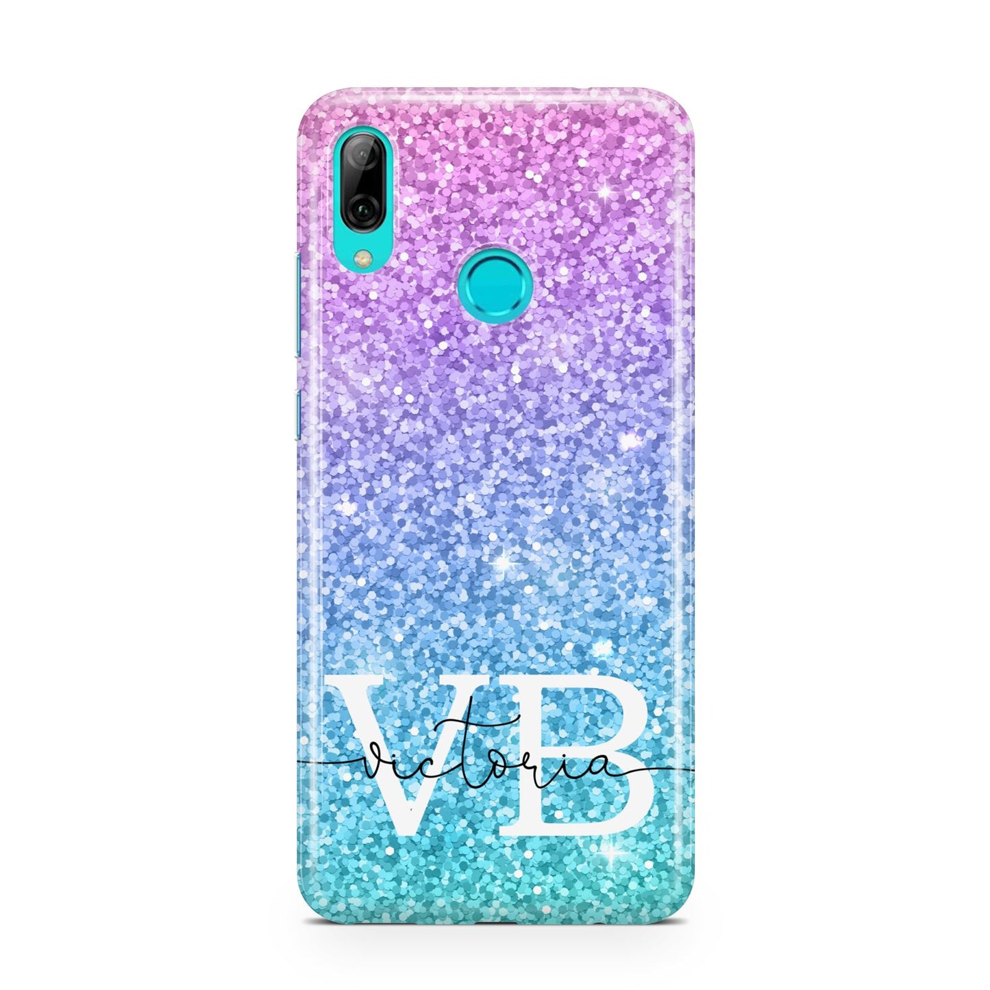 Monogrammed Multi Colour Glitter Name Huawei P Smart 2019 Case