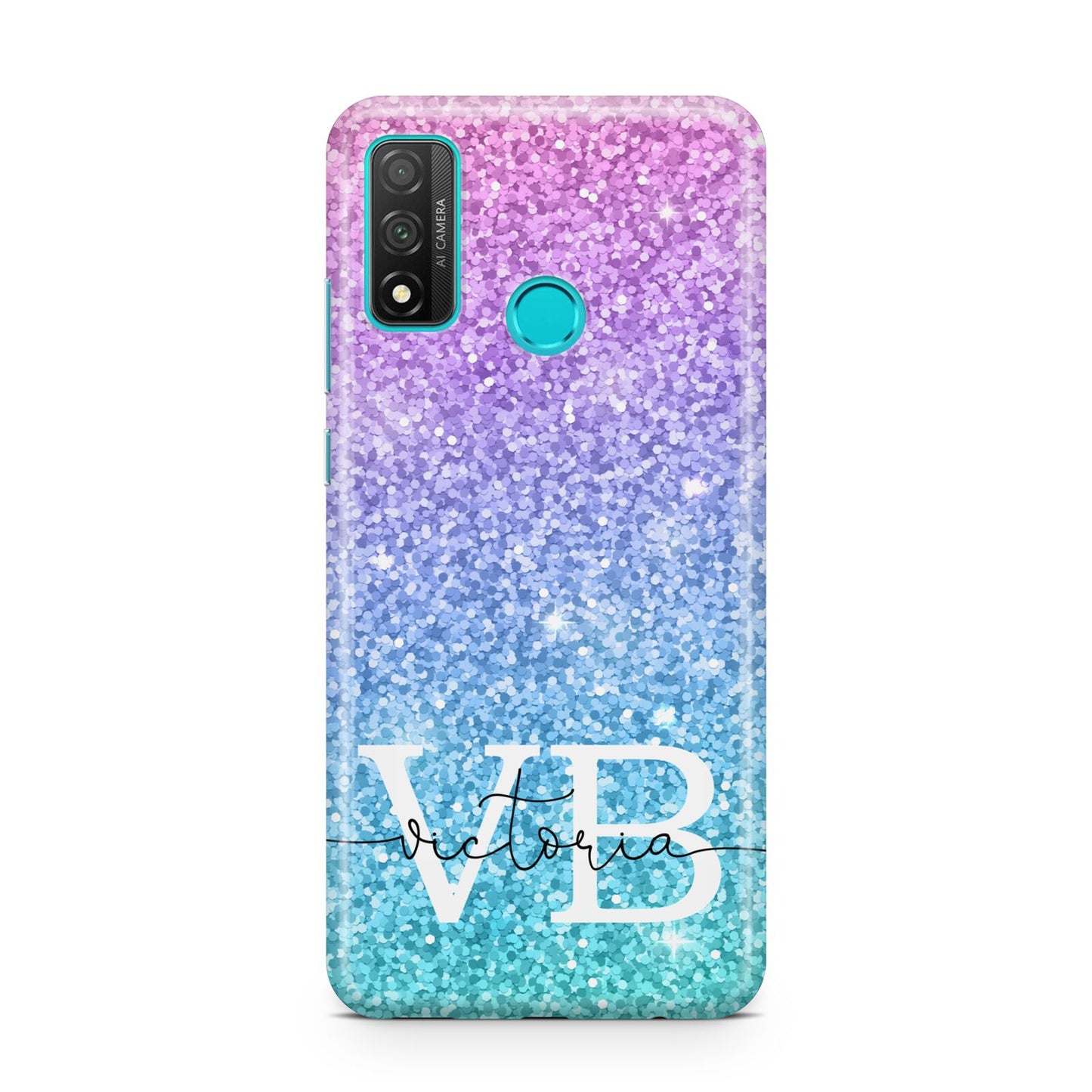 Monogrammed Multi Colour Glitter Name Huawei P Smart 2020