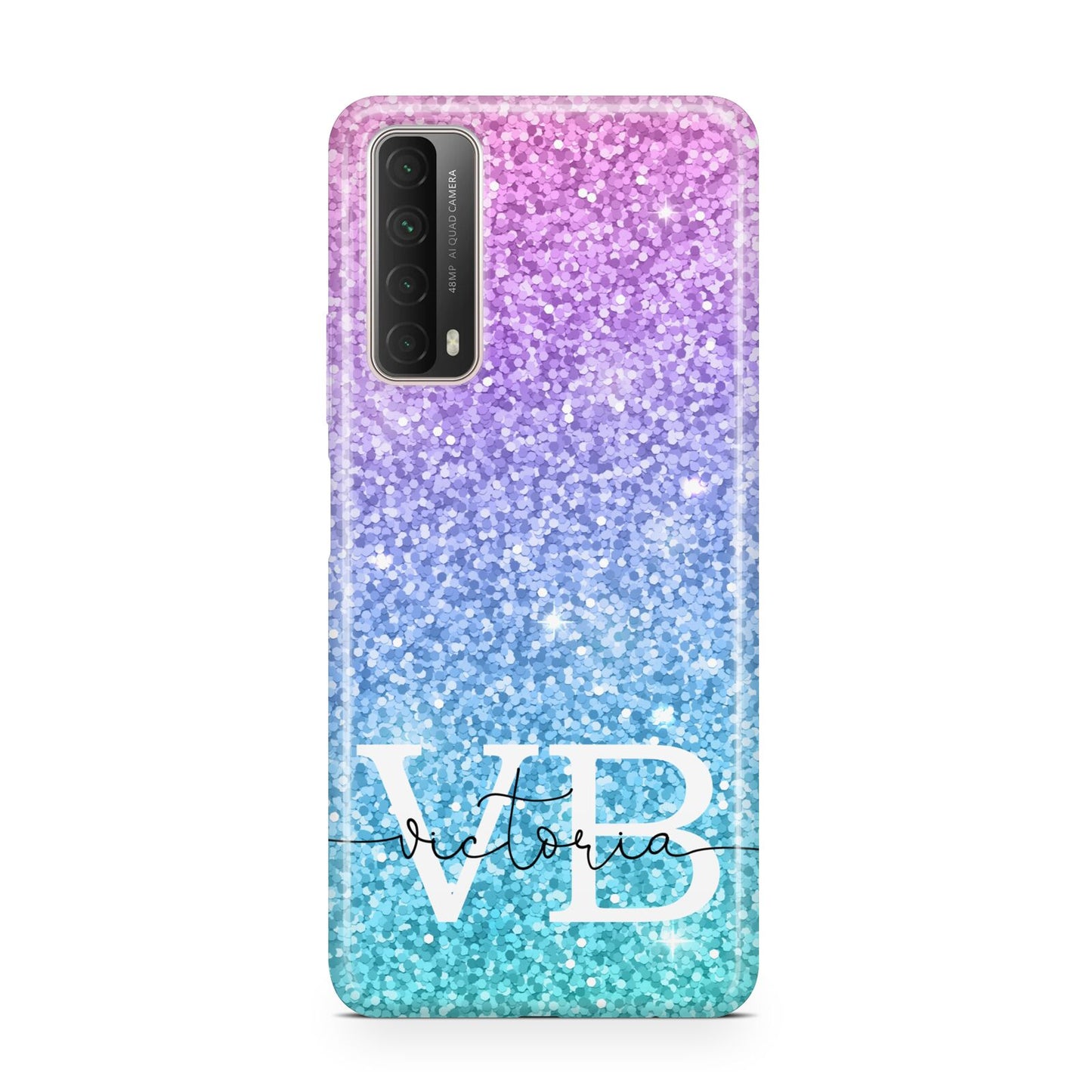 Monogrammed Multi Colour Glitter Name Huawei P Smart 2021