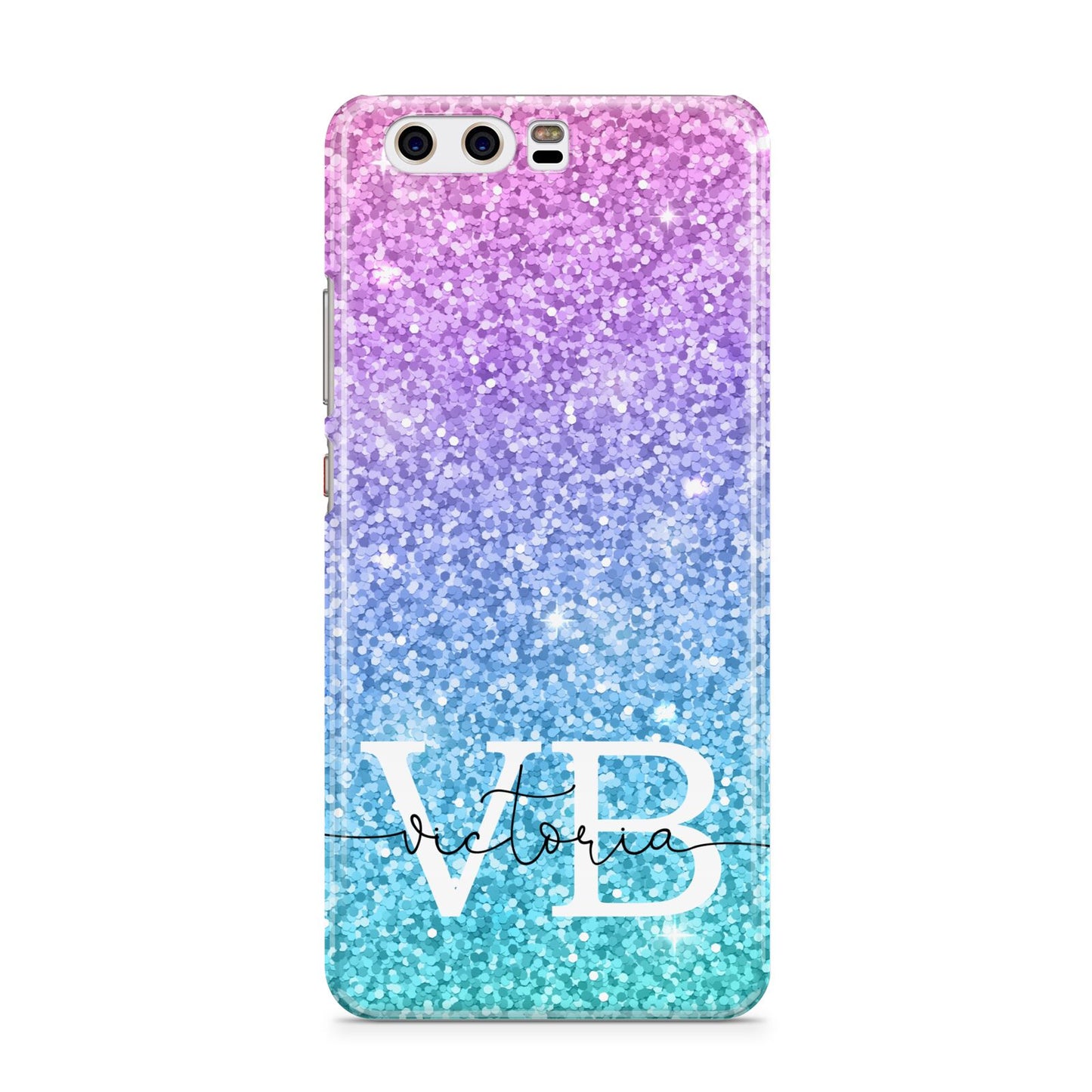 Monogrammed Multi Colour Glitter Name Huawei P10 Phone Case