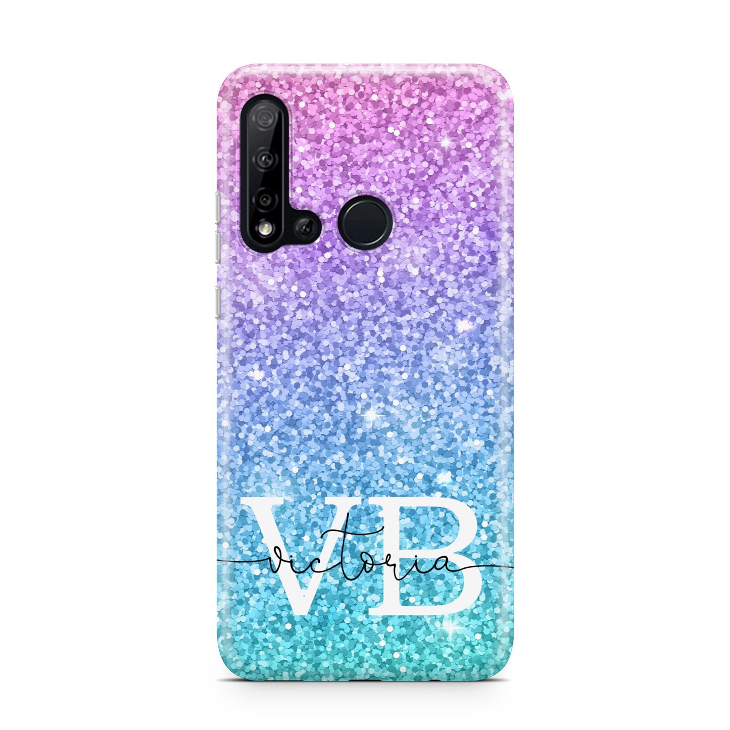 Monogrammed Multi Colour Glitter Name Huawei P20 Lite 5G Phone Case