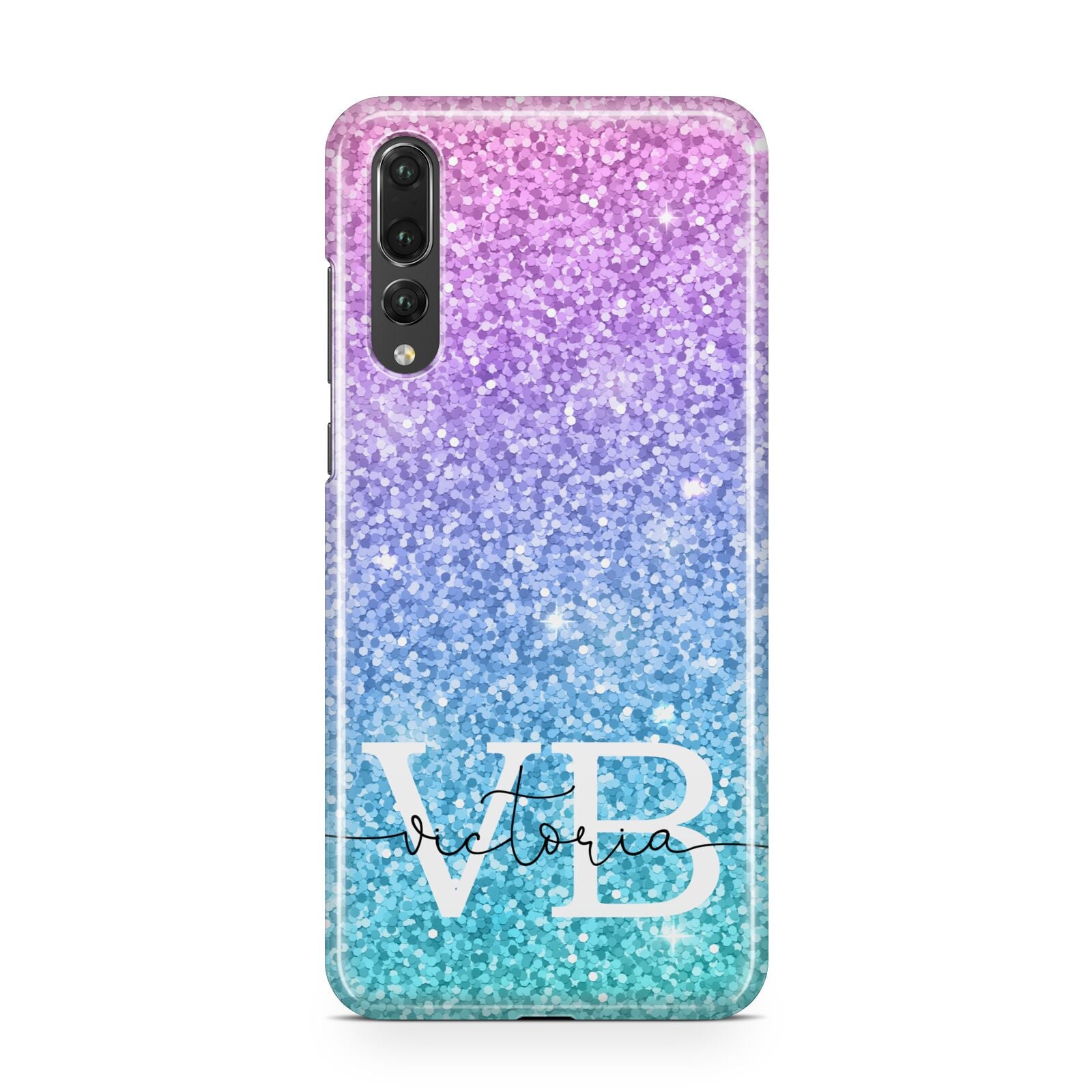 Monogrammed Multi Colour Glitter Name Huawei P20 Pro Phone Case