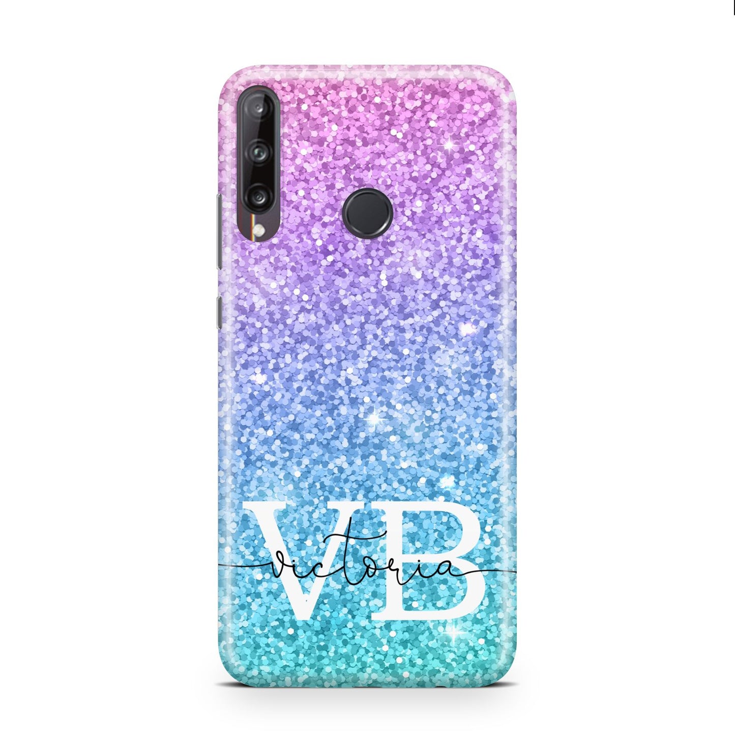 Monogrammed Multi Colour Glitter Name Huawei P40 Lite E Phone Case