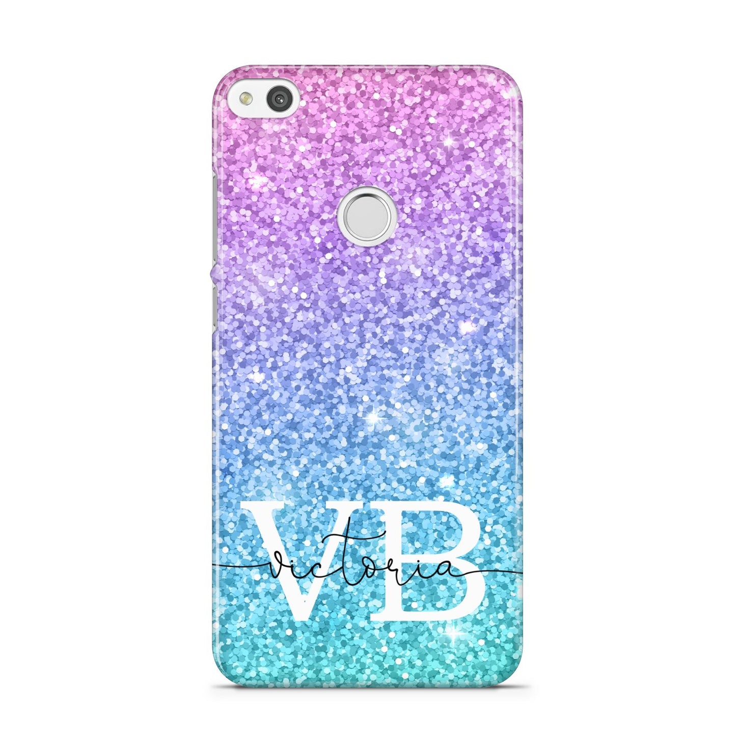 Monogrammed Multi Colour Glitter Name Huawei P8 Lite Case