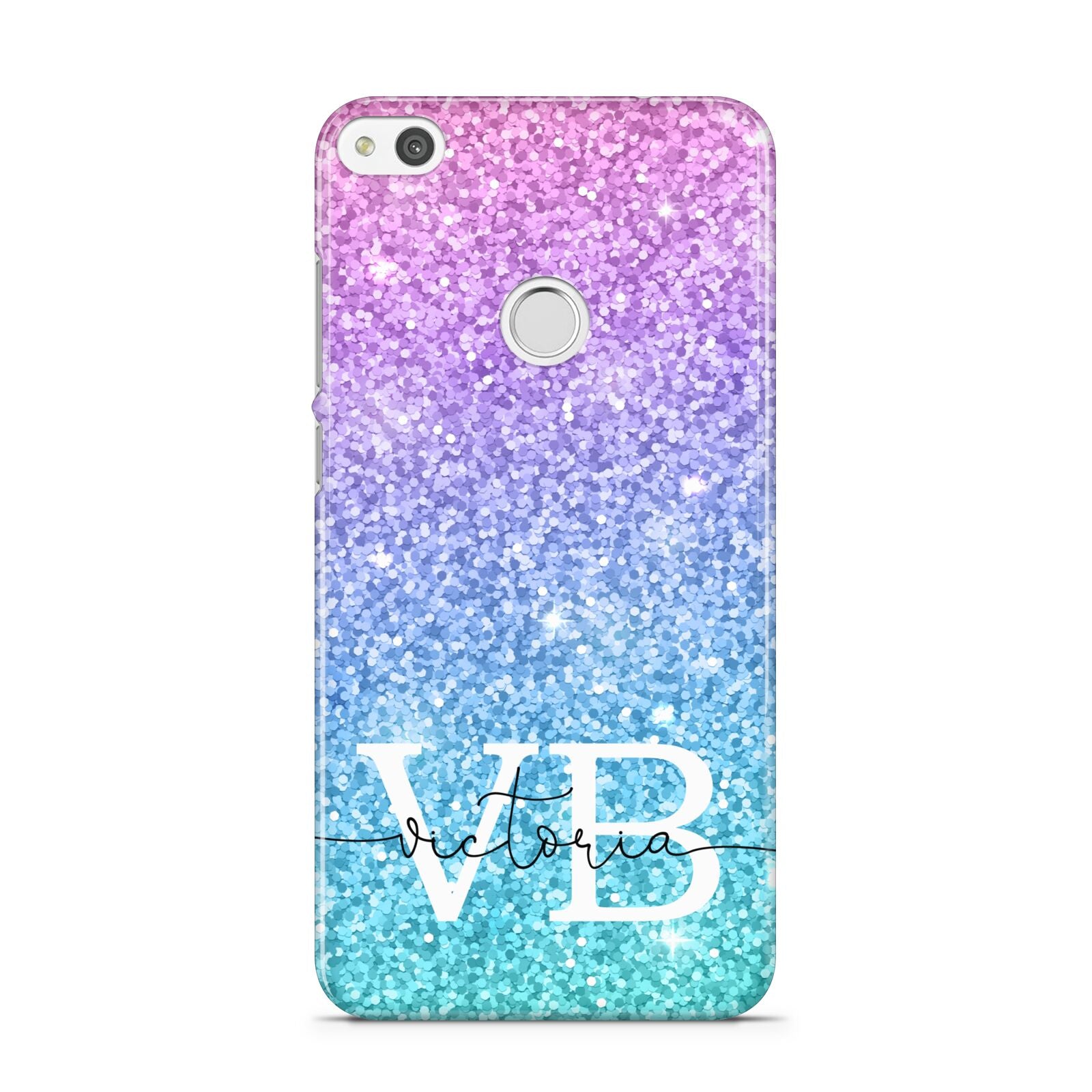 Monogrammed Multi Colour Glitter Name Huawei P8 Lite Case