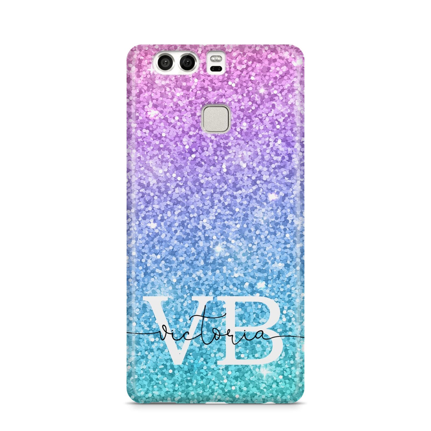 Monogrammed Multi Colour Glitter Name Huawei P9 Case