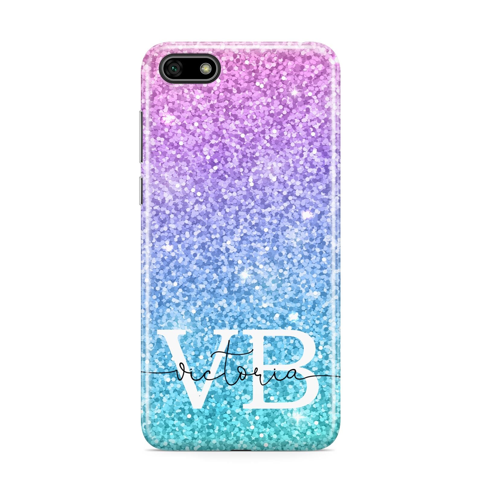 Monogrammed Multi Colour Glitter Name Huawei Y5 Prime 2018 Phone Case