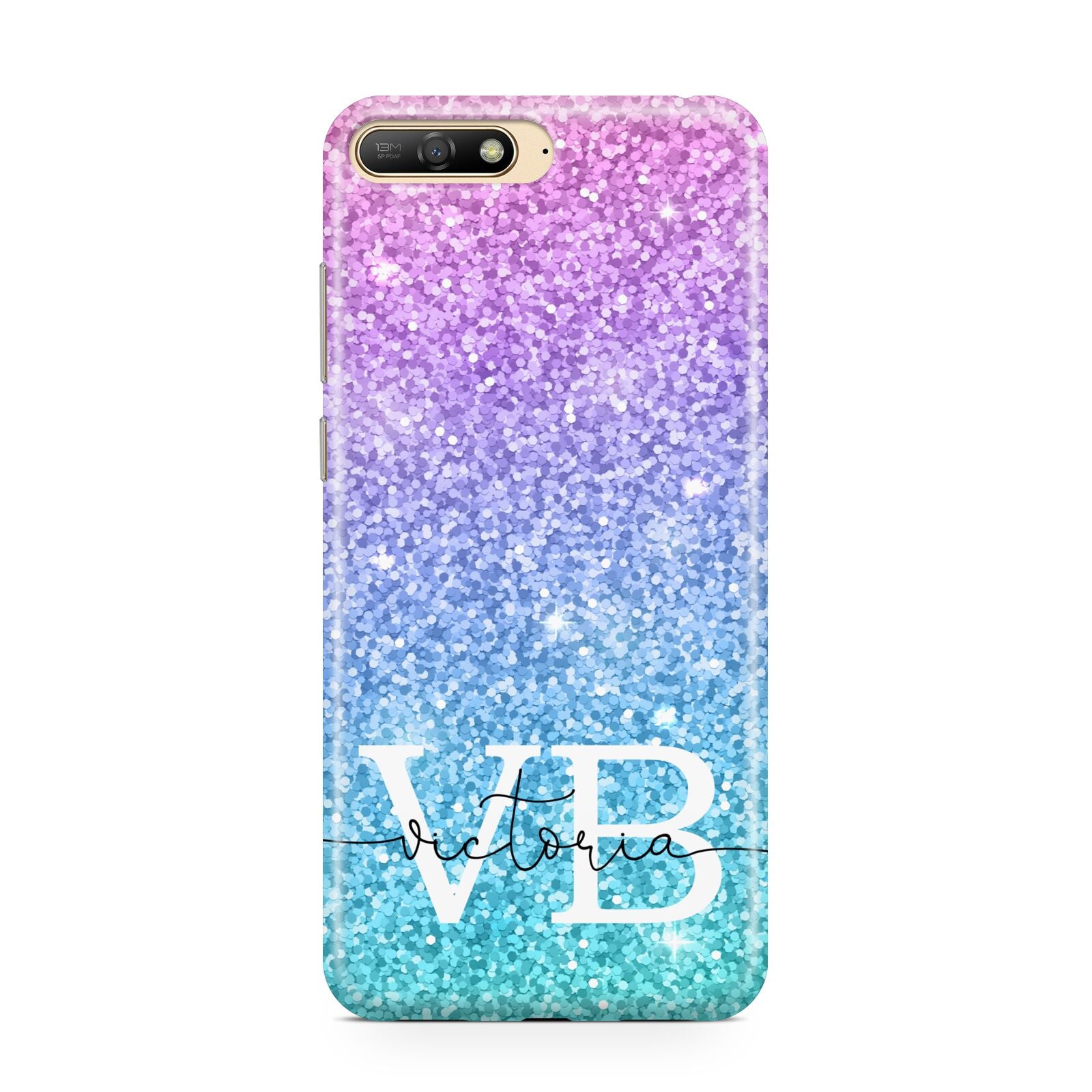 Monogrammed Multi Colour Glitter Name Huawei Y6 2018