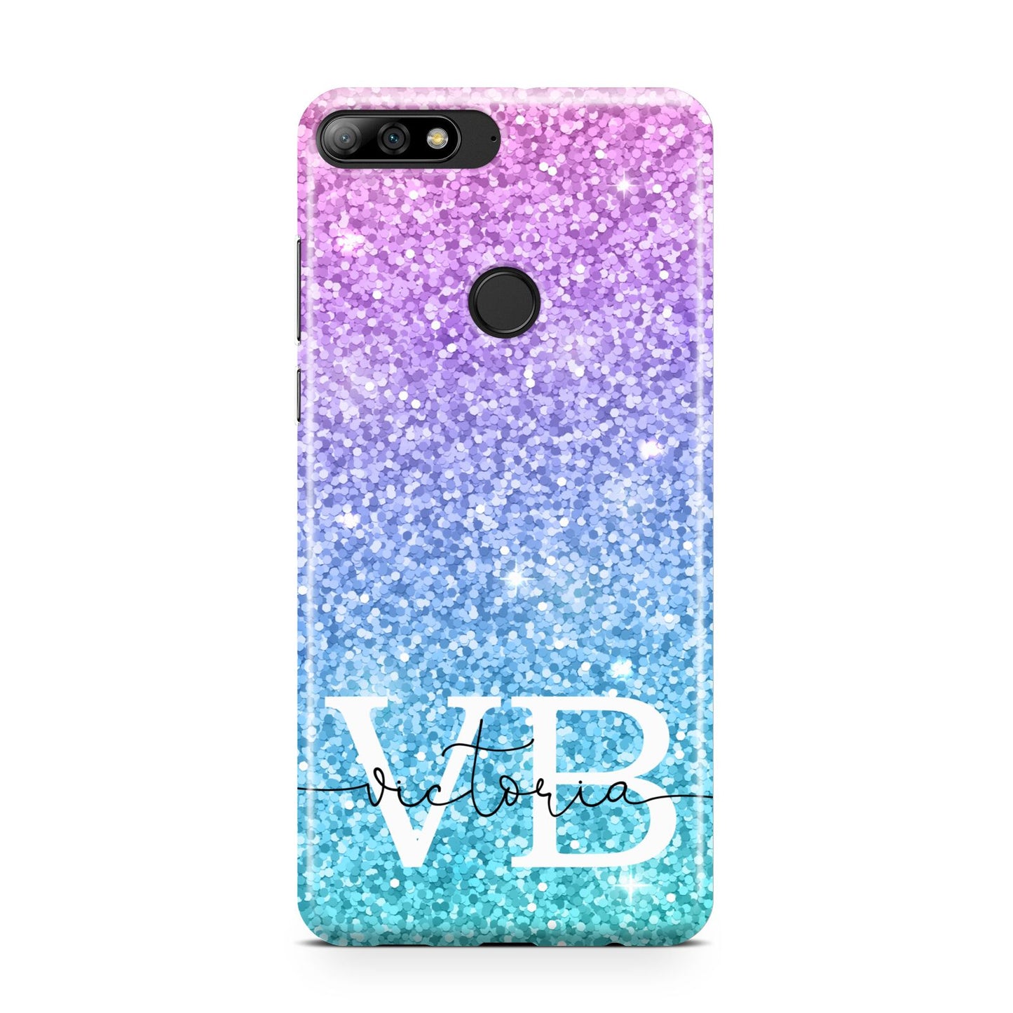 Monogrammed Multi Colour Glitter Name Huawei Y7 2018