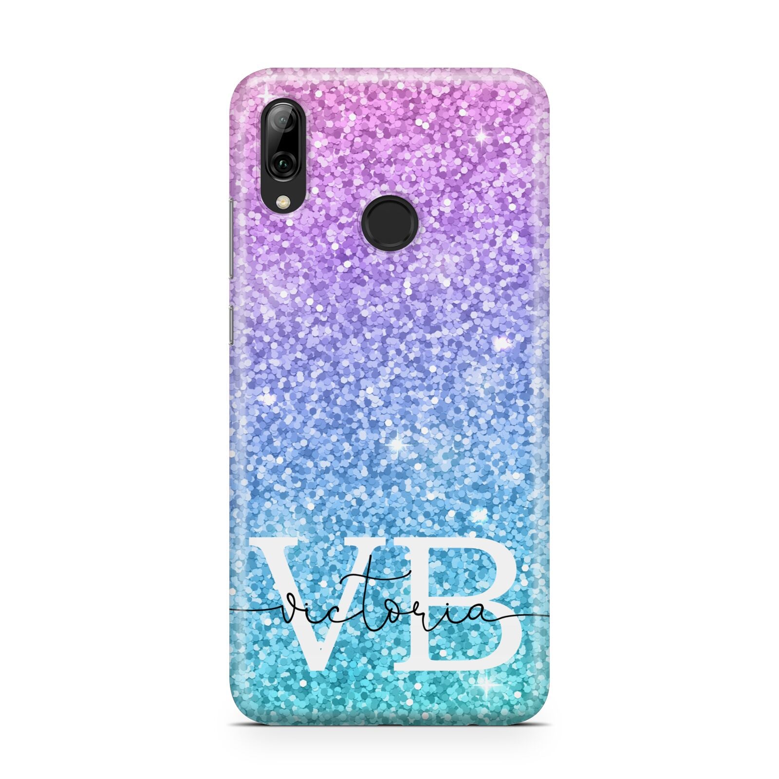 Monogrammed Multi Colour Glitter Name Huawei Y7 2019