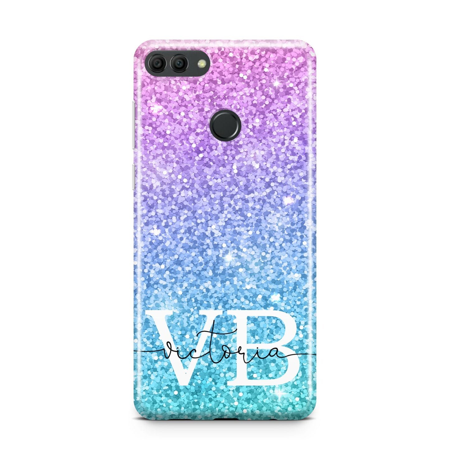 Monogrammed Multi Colour Glitter Name Huawei Y9 2018