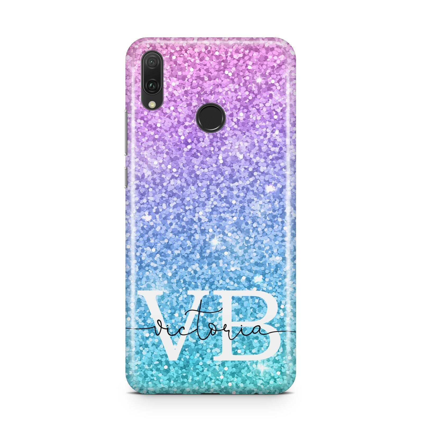 Monogrammed Multi Colour Glitter Name Huawei Y9 2019