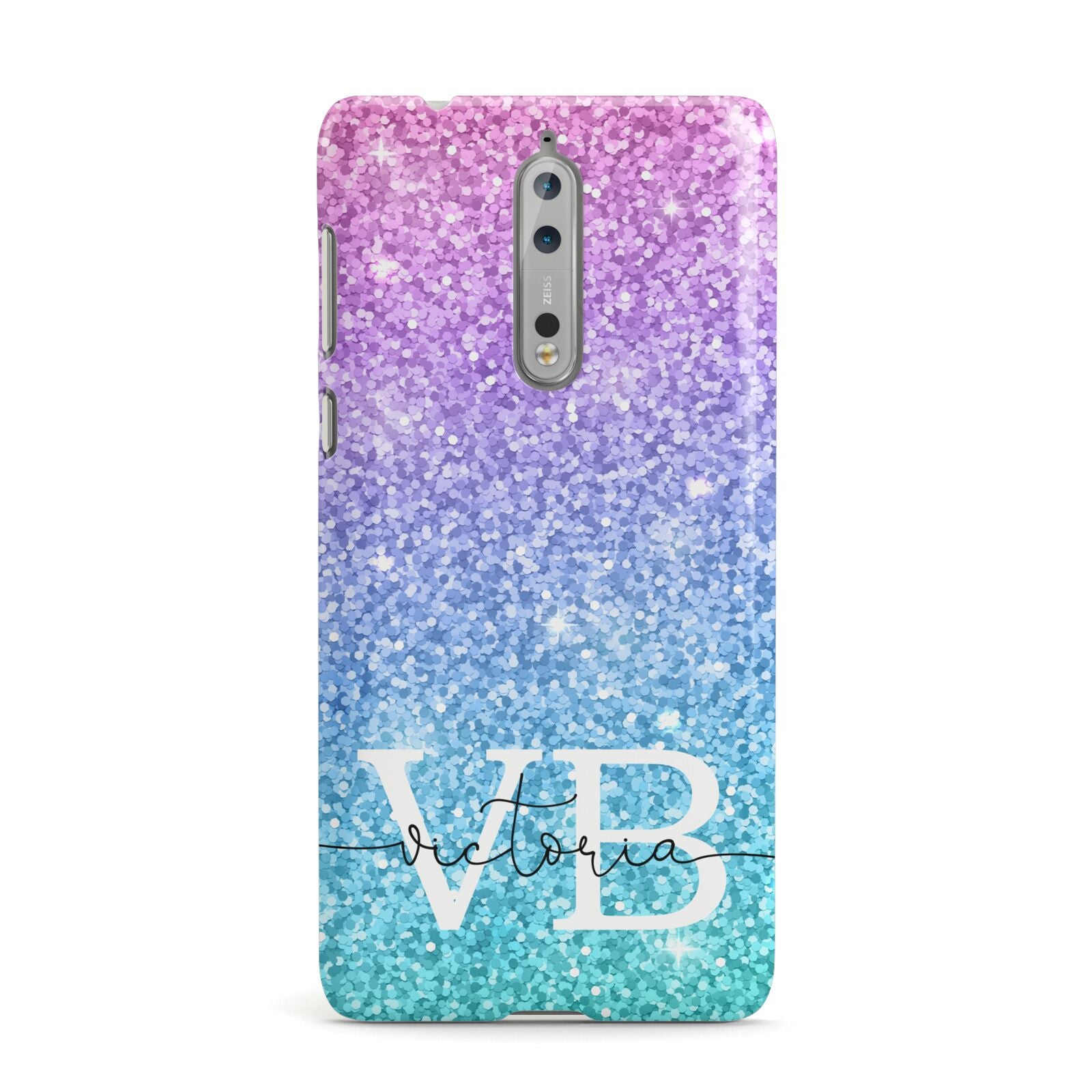 Monogrammed Multi Colour Glitter Name Nokia Case