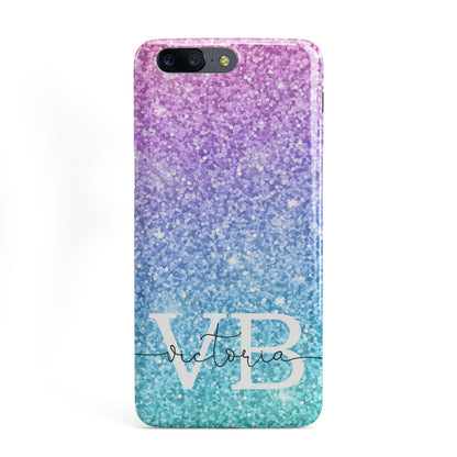 Monogrammed Multi Colour Glitter Name OnePlus Case