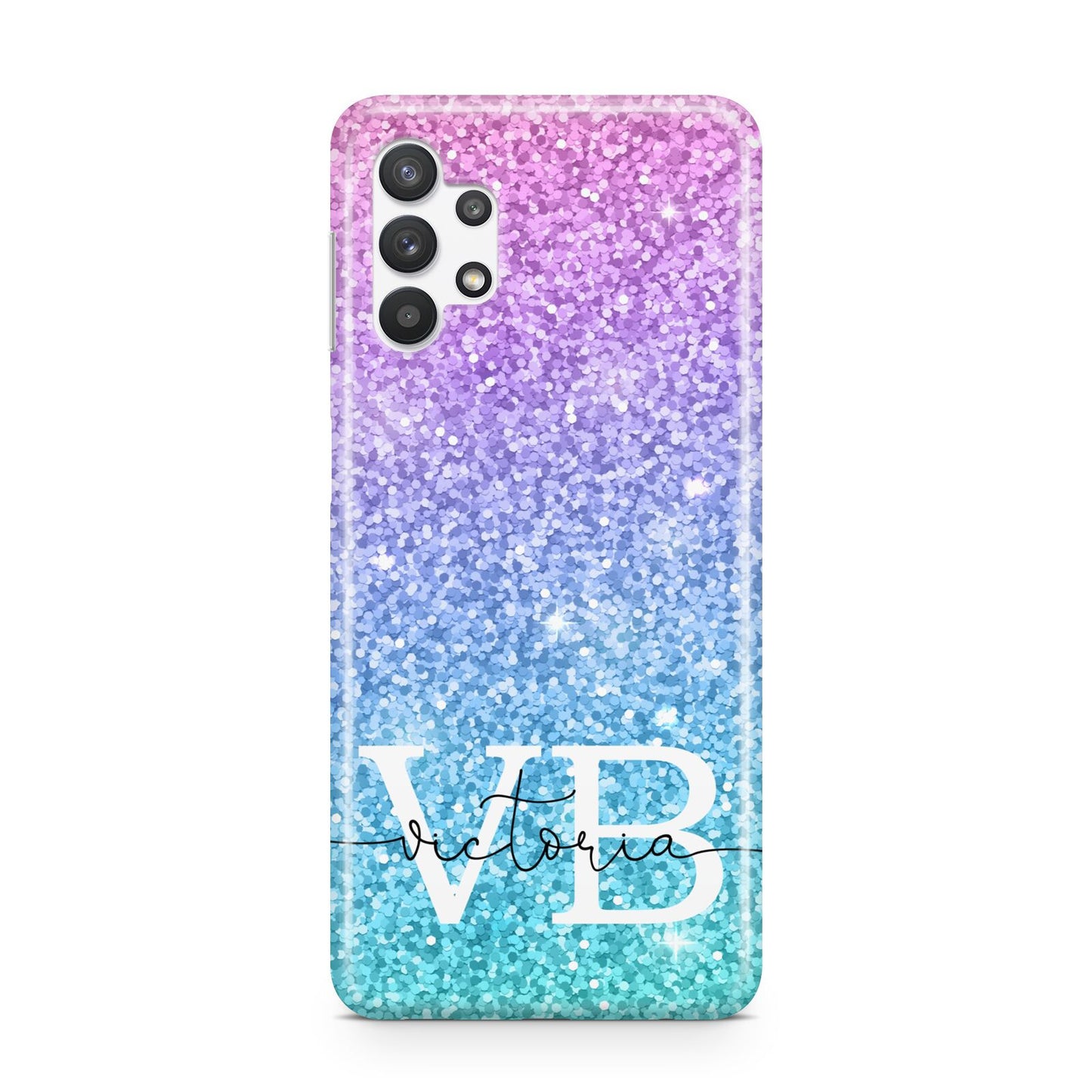 Monogrammed Multi Colour Glitter Name Samsung A32 5G Case