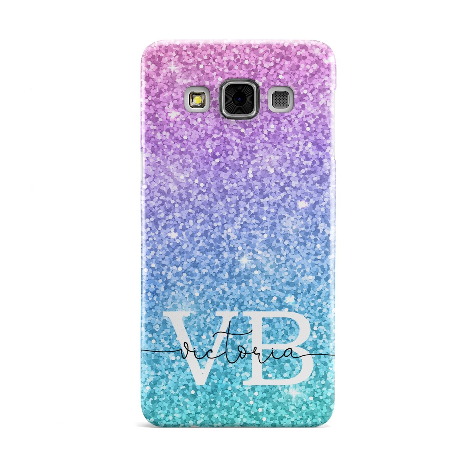 Monogrammed Multi Colour Glitter Name Samsung Galaxy A3 Case