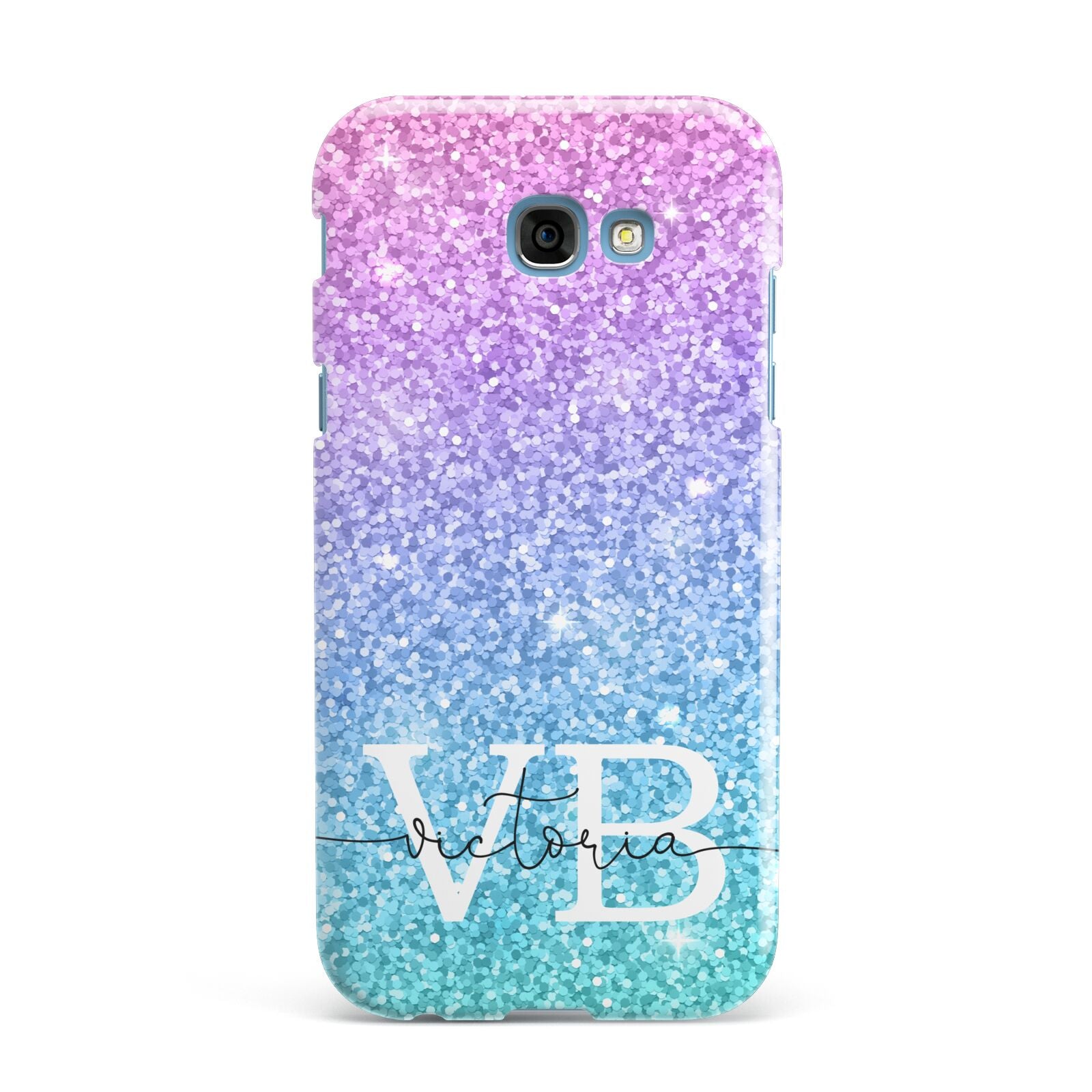 Monogrammed Multi Colour Glitter Name Samsung Galaxy A7 2017 Case