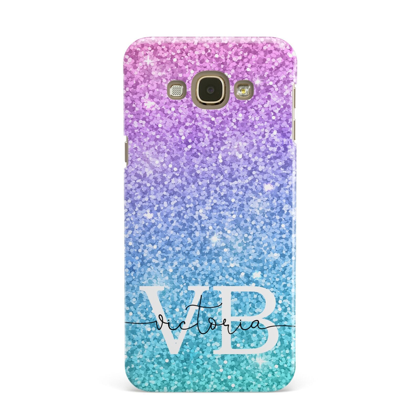 Monogrammed Multi Colour Glitter Name Samsung Galaxy A8 Case