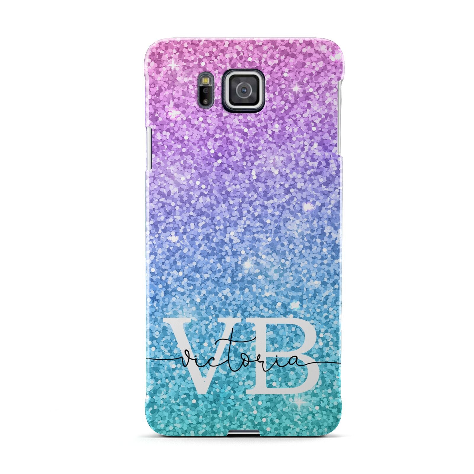 Monogrammed Multi Colour Glitter Name Samsung Galaxy Alpha Case