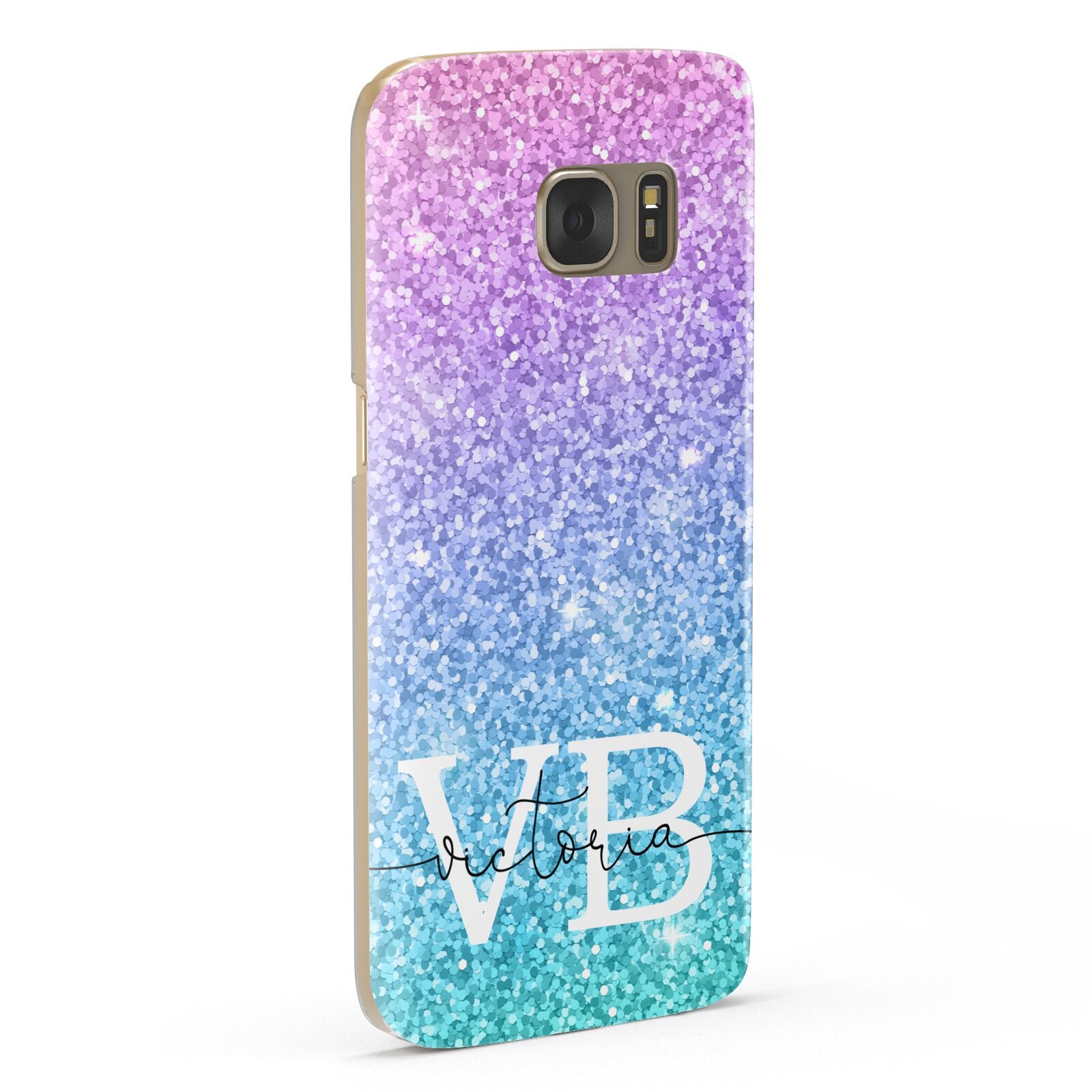 Monogrammed Multi Colour Glitter Name Samsung Galaxy Case Fourty Five Degrees