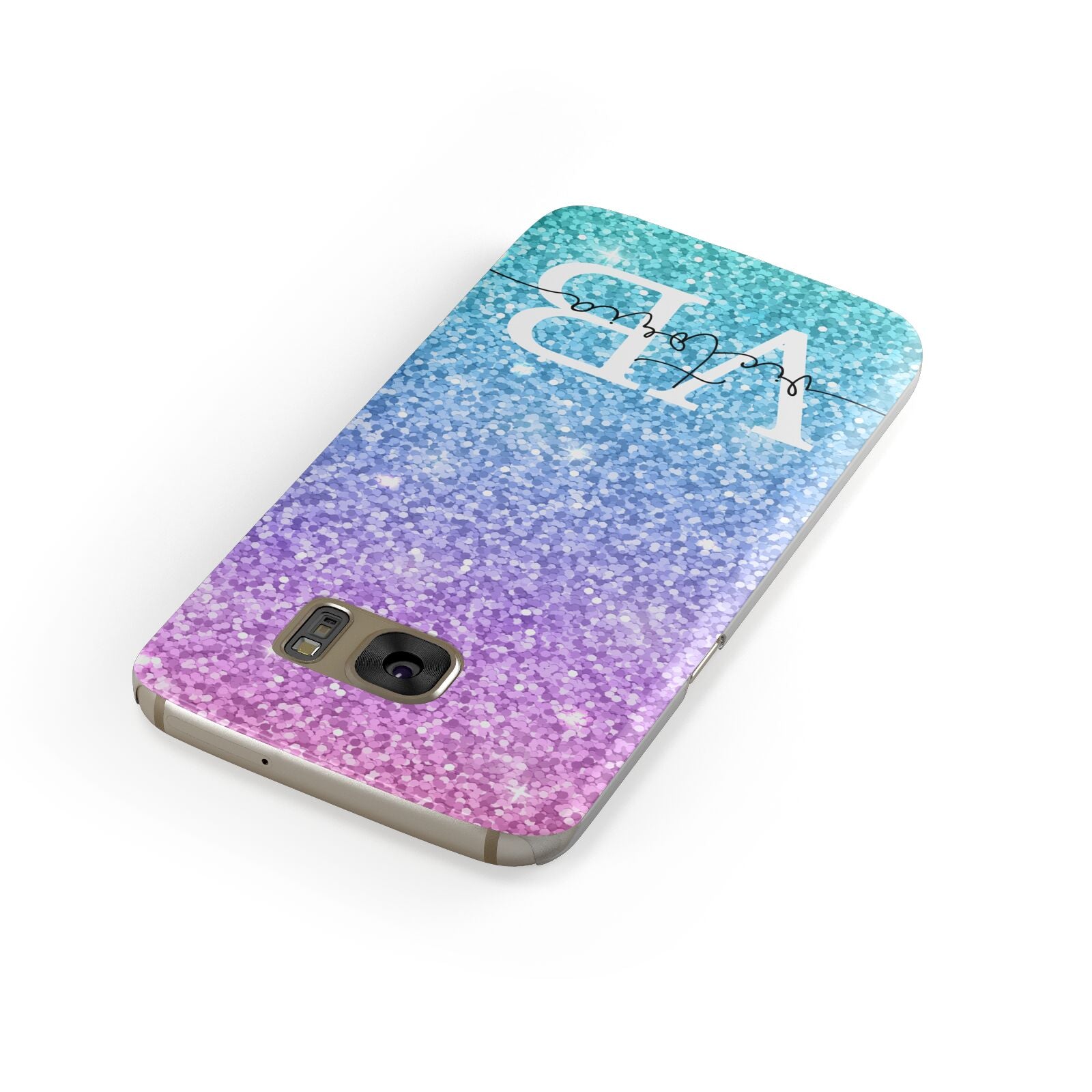 Monogrammed Multi Colour Glitter Name Samsung Galaxy Case Front Close Up