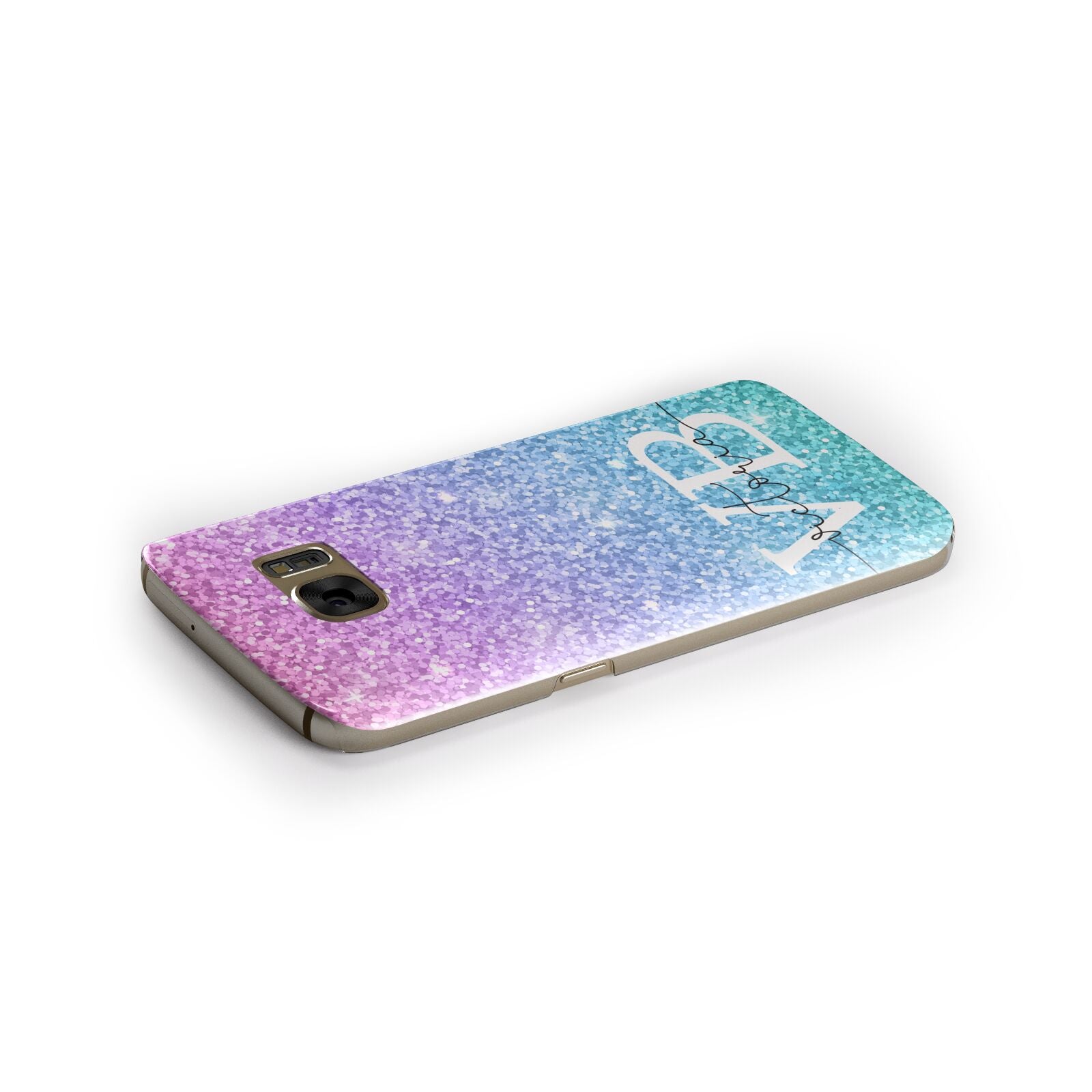 Monogrammed Multi Colour Glitter Name Samsung Galaxy Case Side Close Up