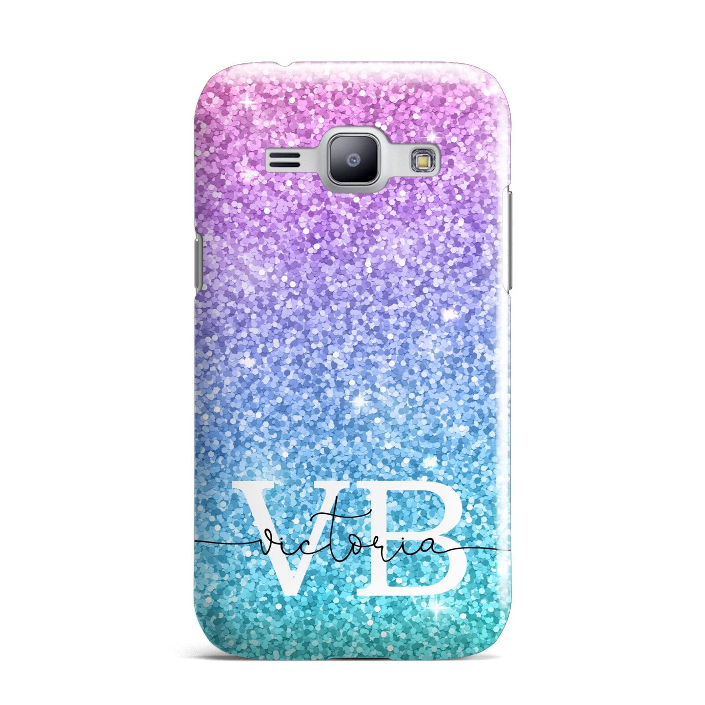 Monogrammed Multi Colour Glitter Name Samsung Galaxy J1 2015 Case