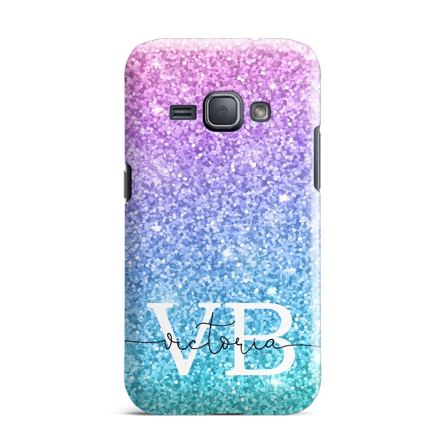 Monogrammed Multi Colour Glitter Name Samsung Galaxy J1 2016 Case