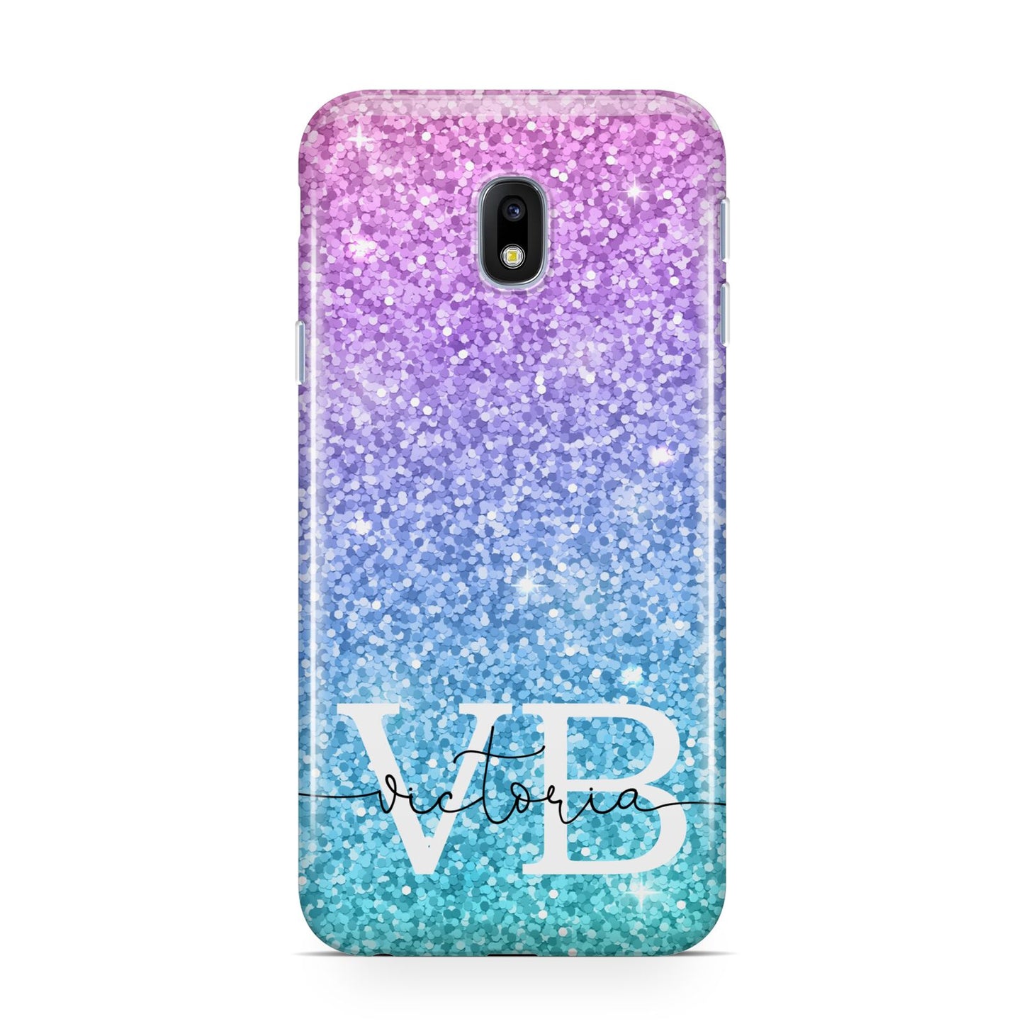 Monogrammed Multi Colour Glitter Name Samsung Galaxy J3 2017 Case