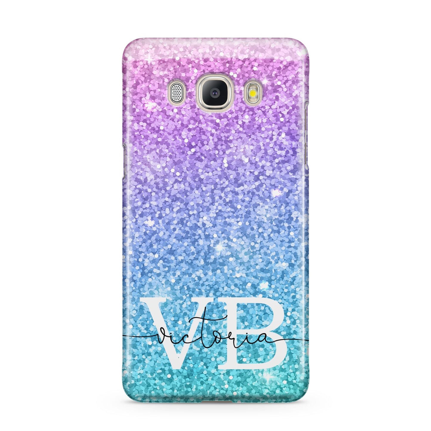 Monogrammed Multi Colour Glitter Name Samsung Galaxy J5 2016 Case