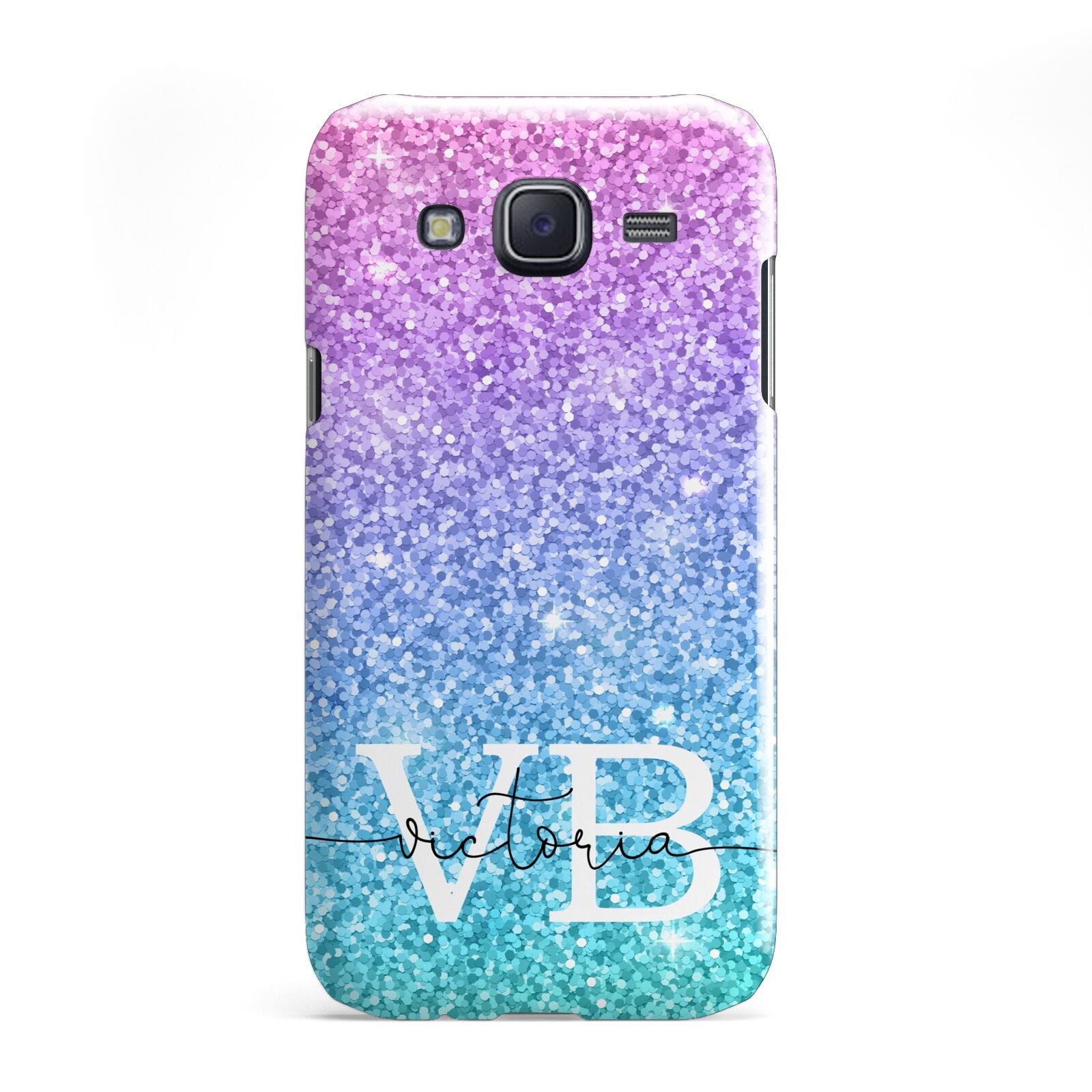 Monogrammed Multi Colour Glitter Name Samsung Galaxy J5 Case