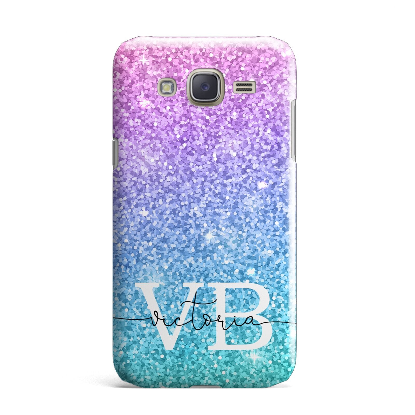 Monogrammed Multi Colour Glitter Name Samsung Galaxy J7 Case