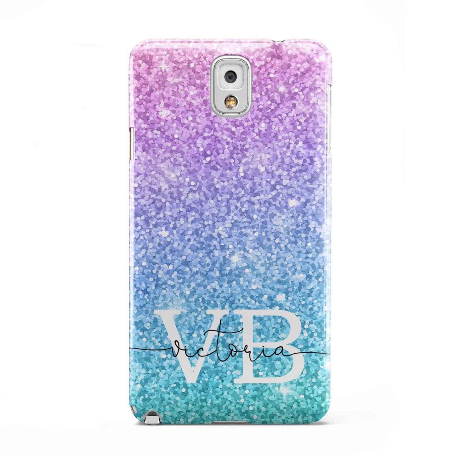 Monogrammed Multi Colour Glitter Name Samsung Galaxy Note 3 Case