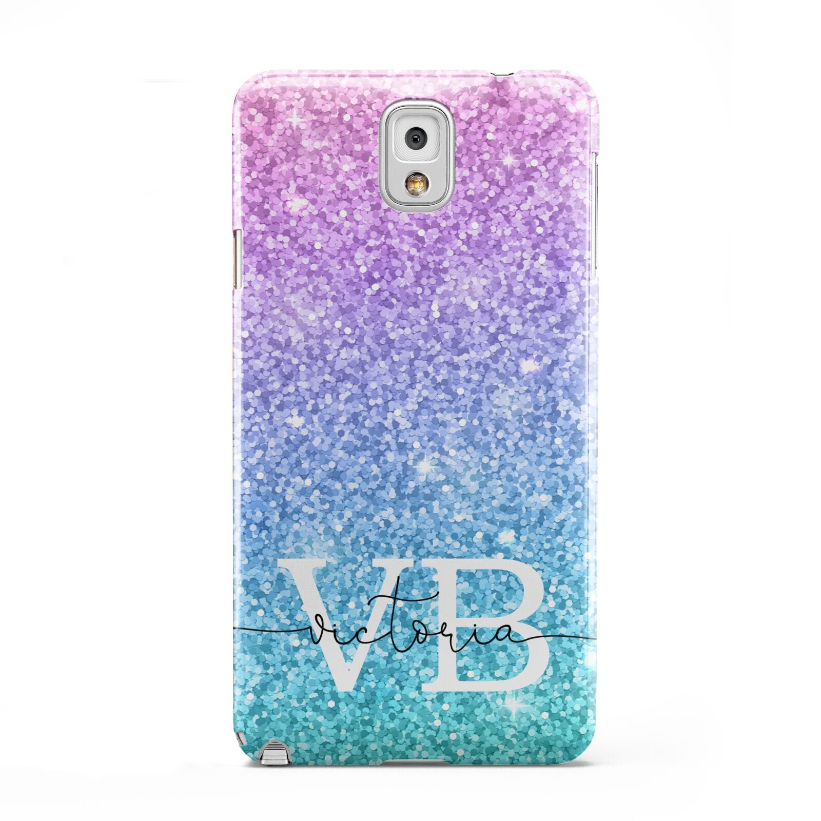 Monogrammed Multi Colour Glitter Name Samsung Galaxy Note 3 Case