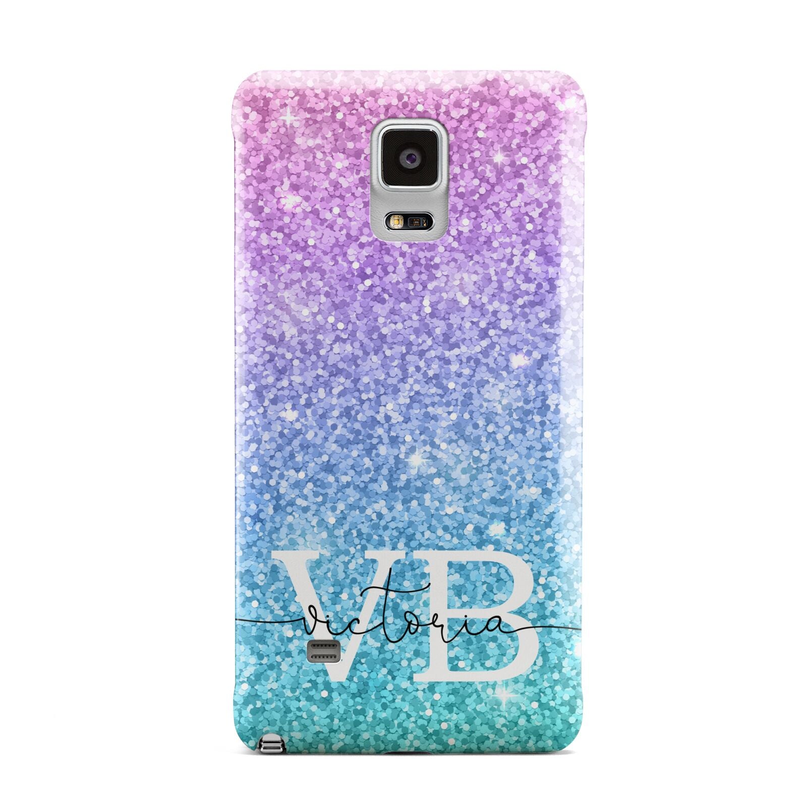 Monogrammed Multi Colour Glitter Name Samsung Galaxy Note 4 Case