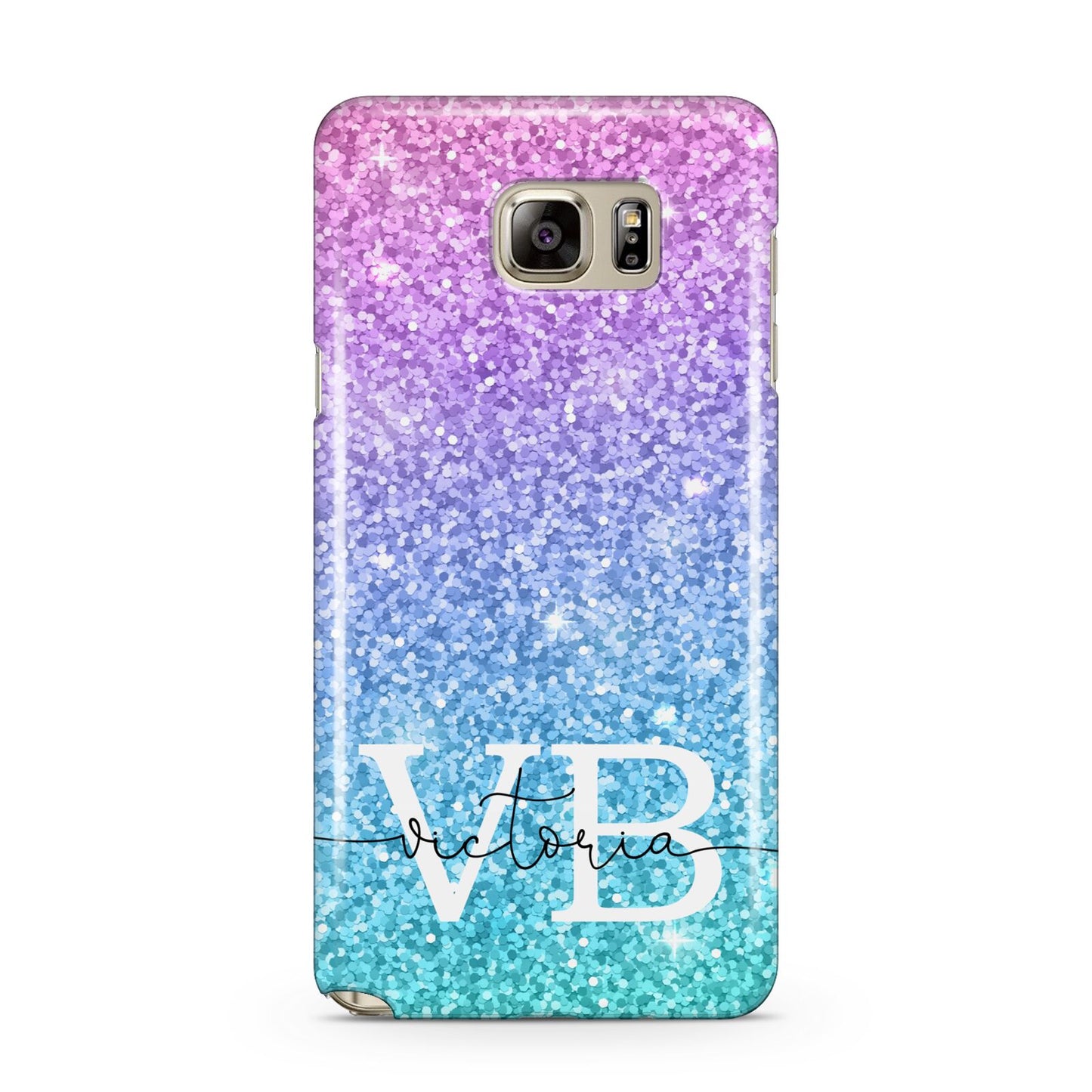 Monogrammed Multi Colour Glitter Name Samsung Galaxy Note 5 Case