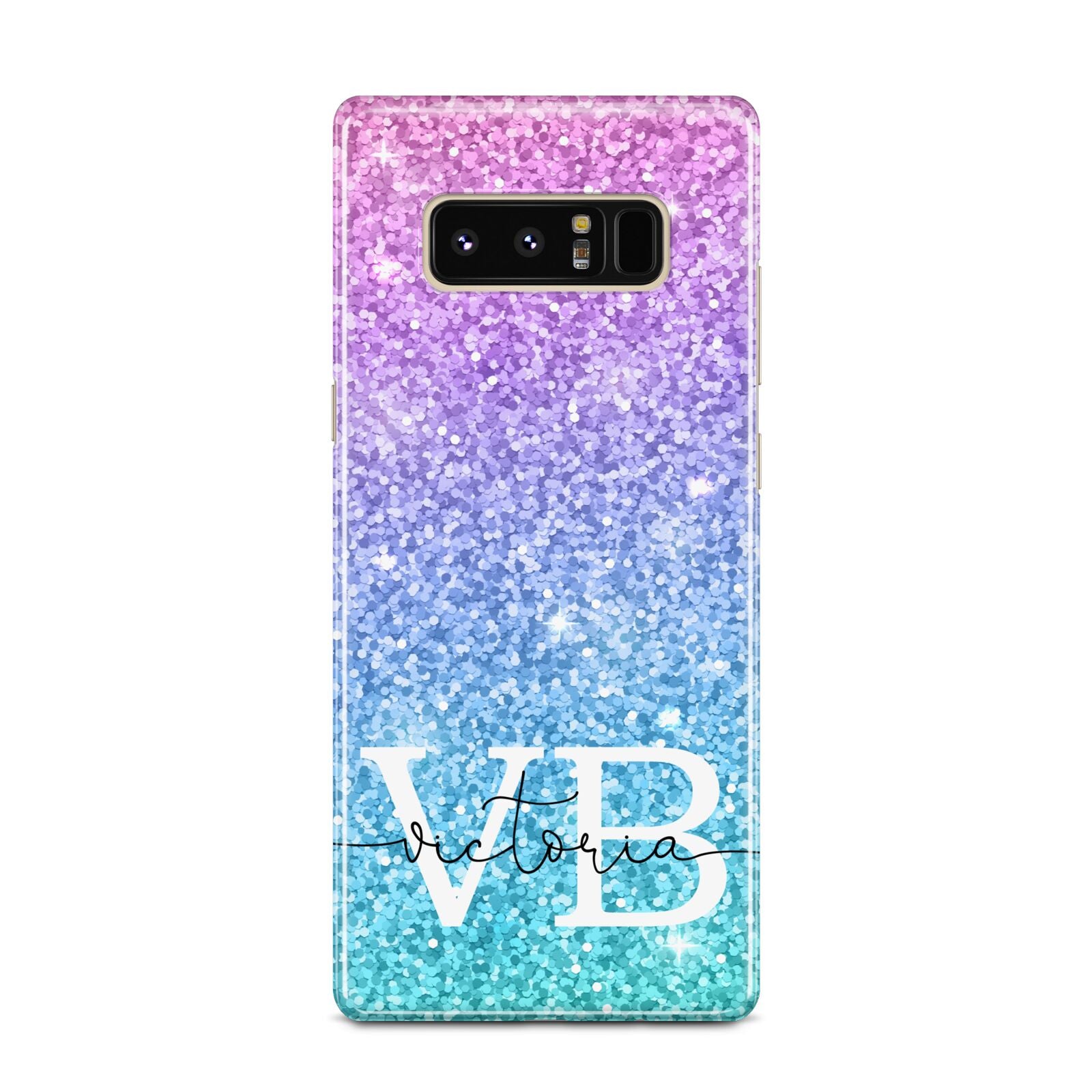 Monogrammed Multi Colour Glitter Name Samsung Galaxy Note 8 Case