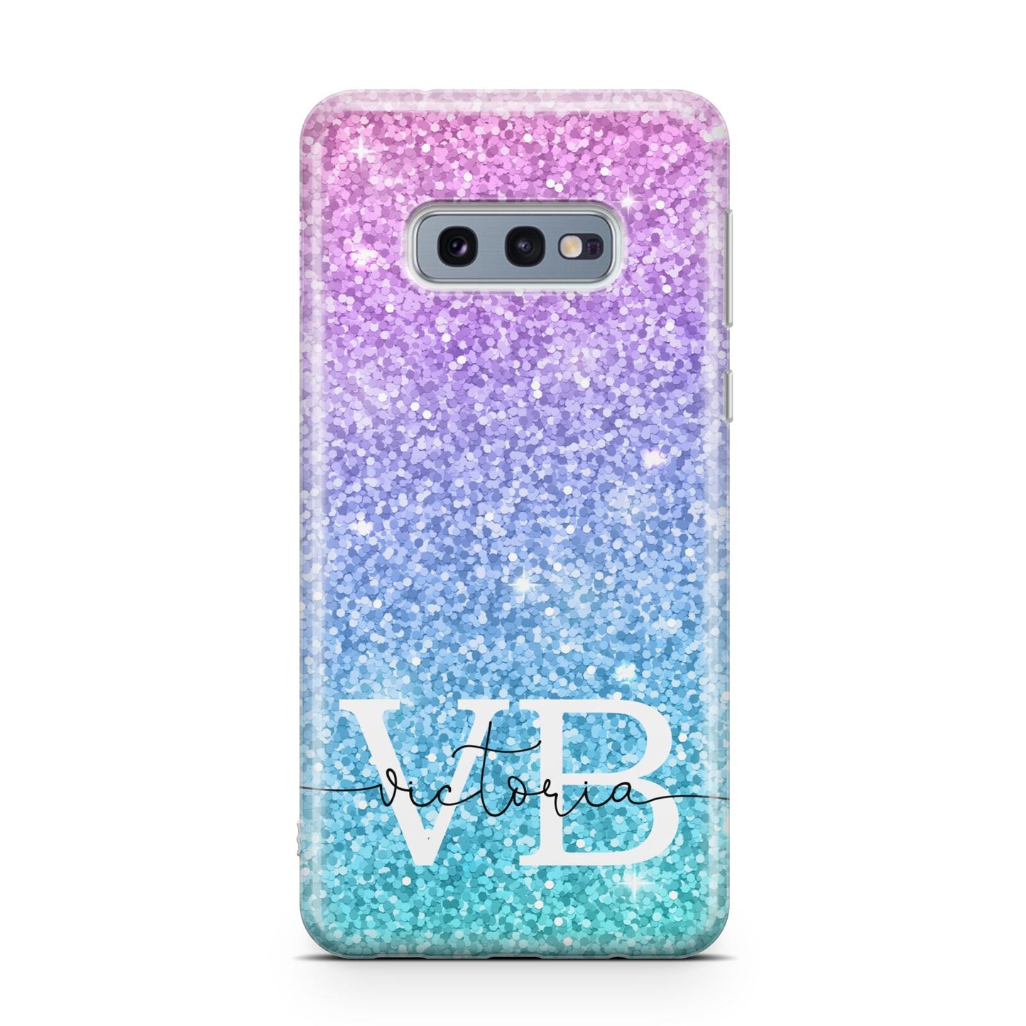 Monogrammed Multi Colour Glitter Name Samsung Galaxy S10E Case