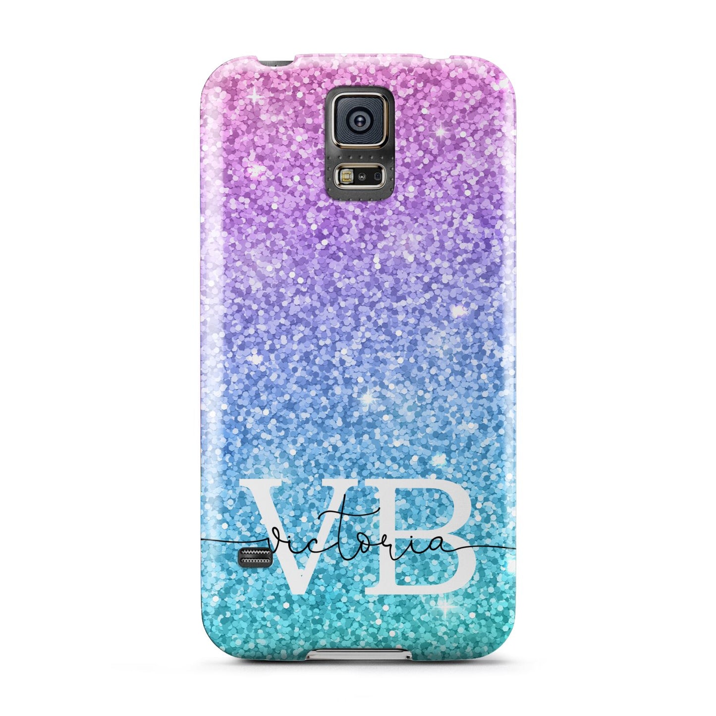 Monogrammed Multi Colour Glitter Name Samsung Galaxy S5 Case