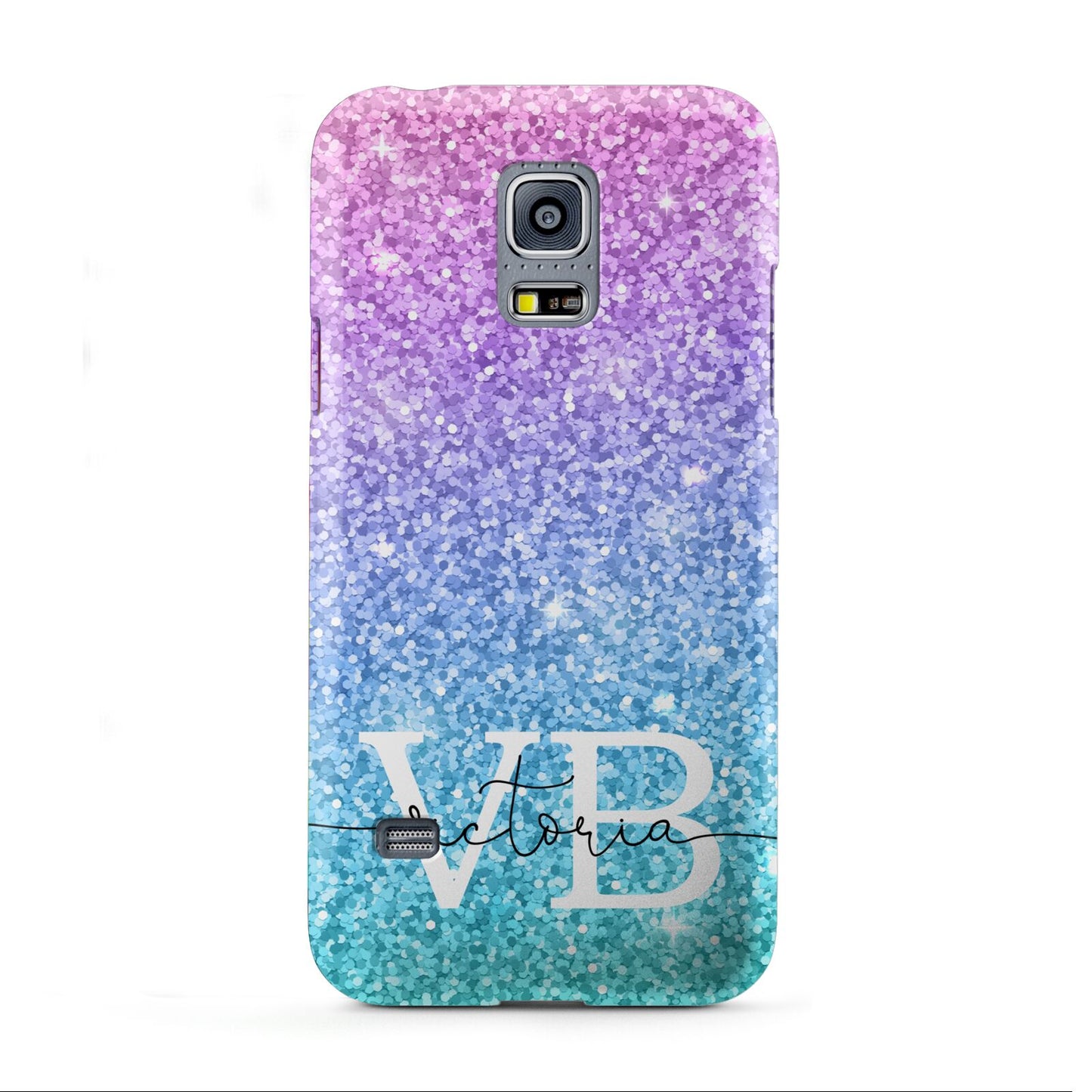 Monogrammed Multi Colour Glitter Name Samsung Galaxy S5 Mini Case