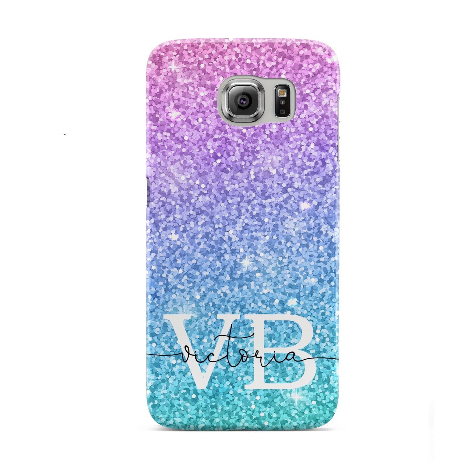 Monogrammed Multi Colour Glitter Name Samsung Galaxy S6 Case