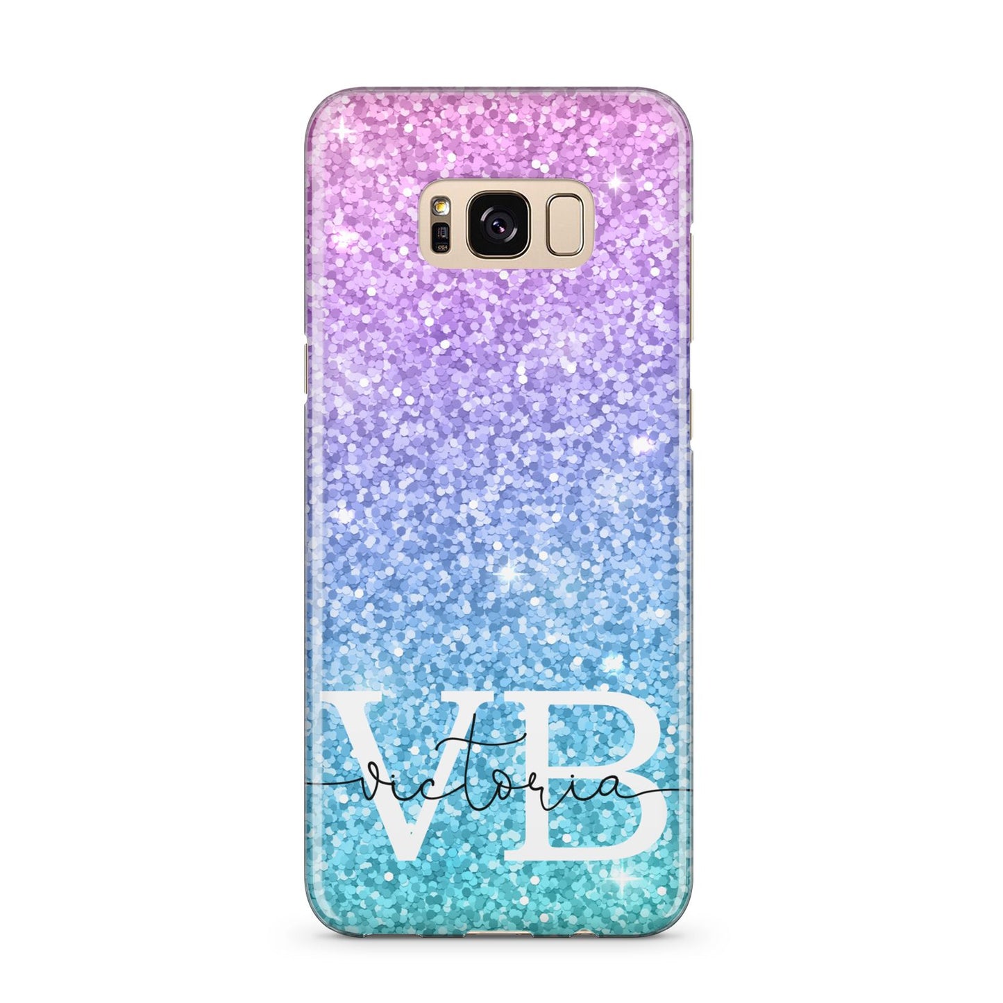 Monogrammed Multi Colour Glitter Name Samsung Galaxy S8 Plus Case