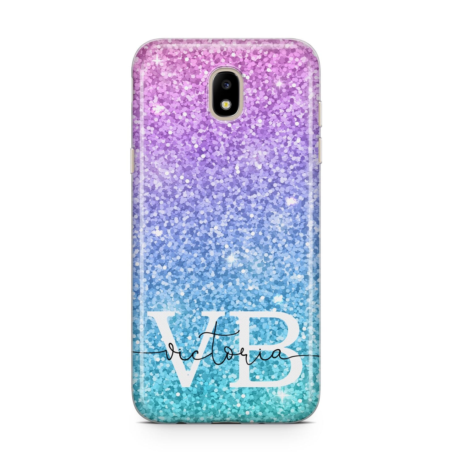 Monogrammed Multi Colour Glitter Name Samsung J5 2017 Case