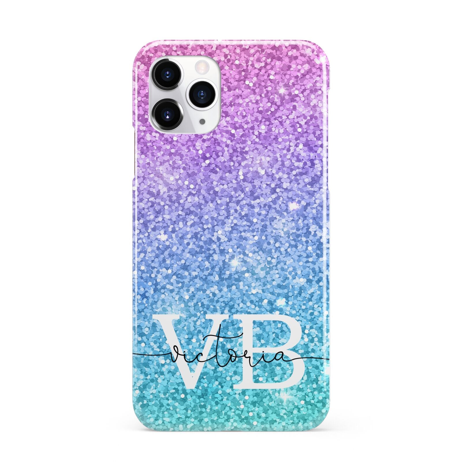 Monogrammed Multi Colour Glitter Name iPhone 11 Pro 3D Snap Case