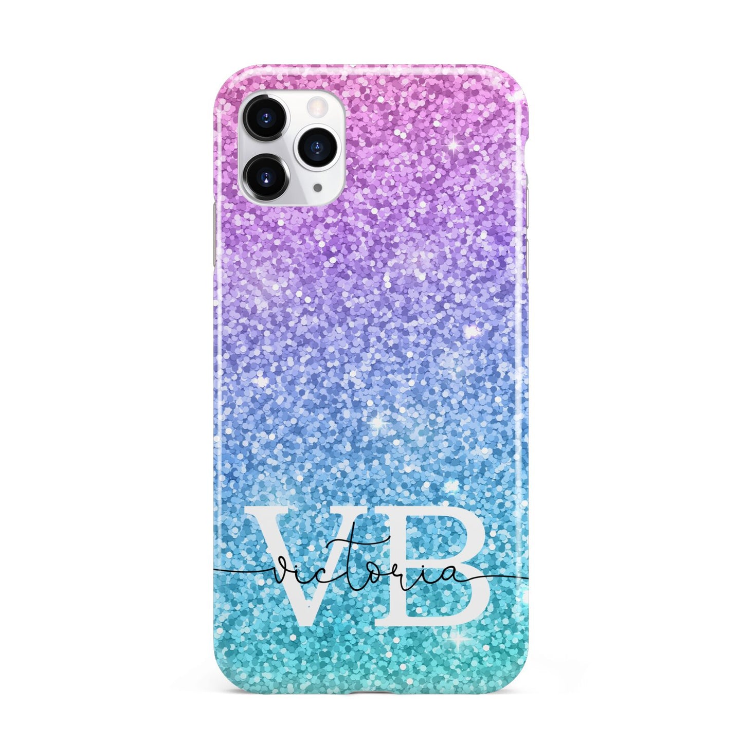 Monogrammed Multi Colour Glitter Name iPhone 11 Pro Max 3D Tough Case