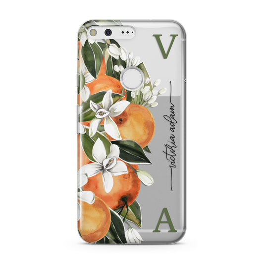 Monogrammed Orange Tree Google Pixel Case